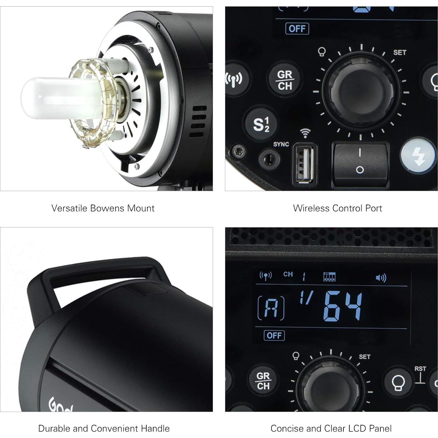 Flash de Estudio Godox DP400III 400Ws Inalámbrico 5600K