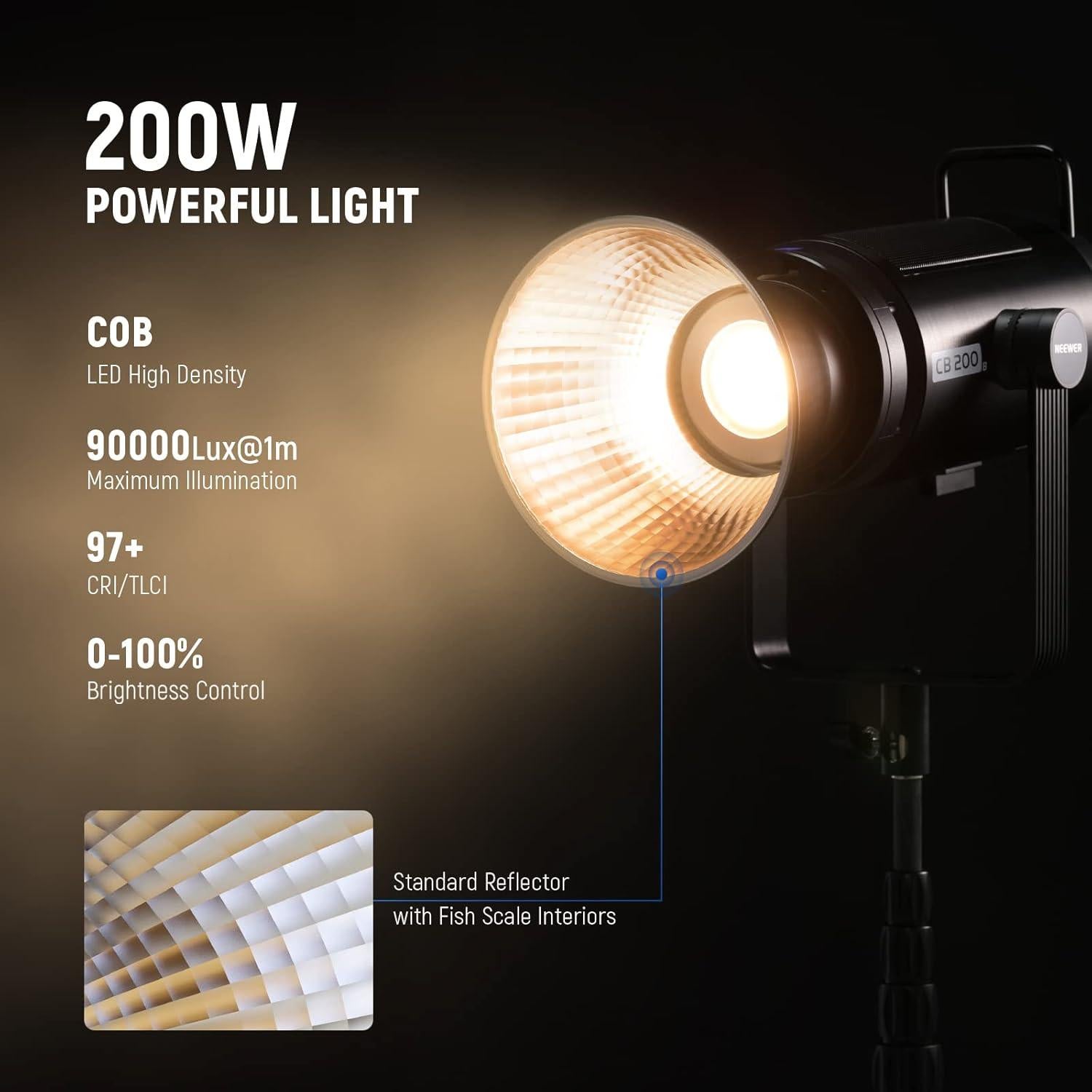 Luz de Video LED NEEWER CB200B 210W Bi Color 2700K-6500K