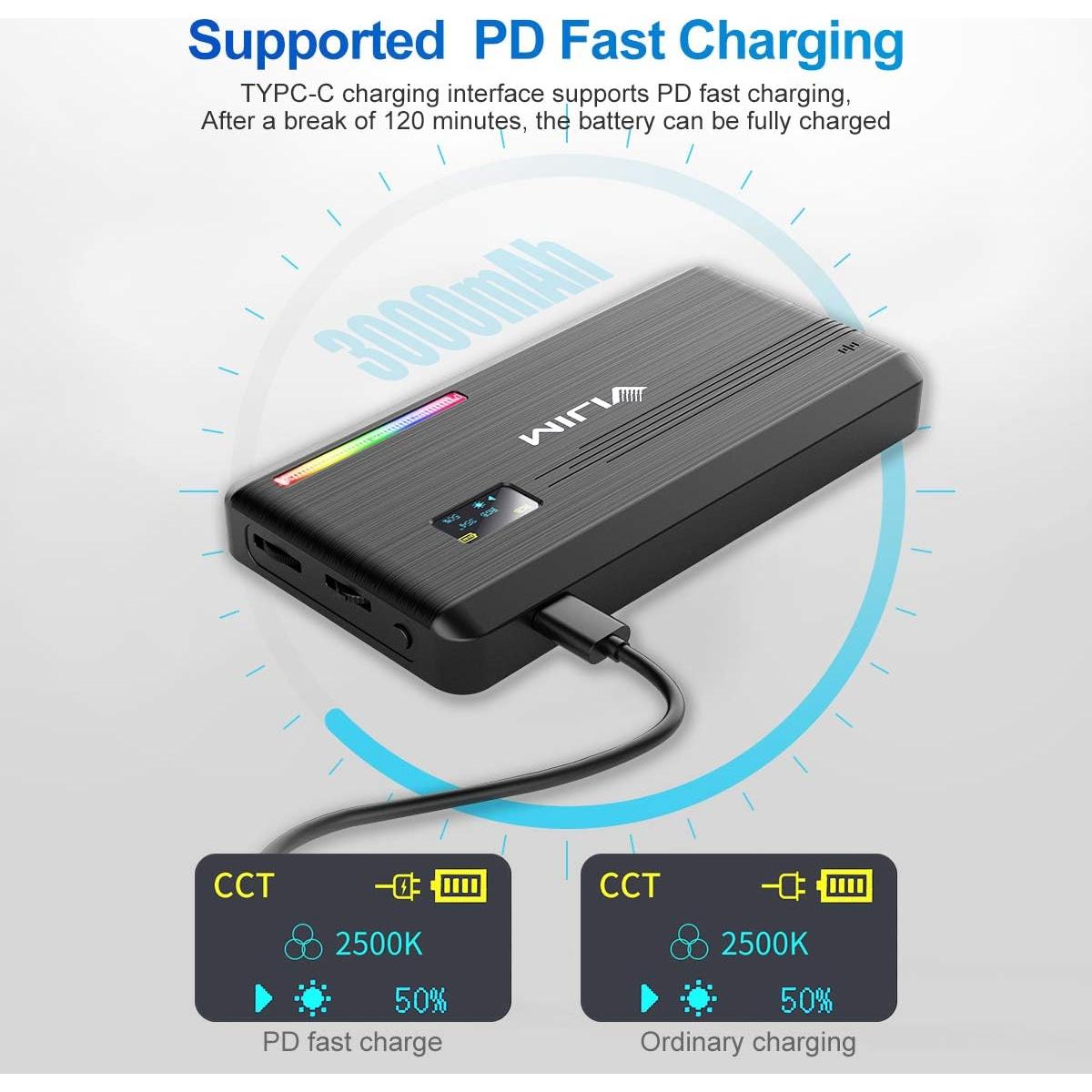 Luz LED de Video RGB VIJIM VL196 Dimmable 2500K-9000K