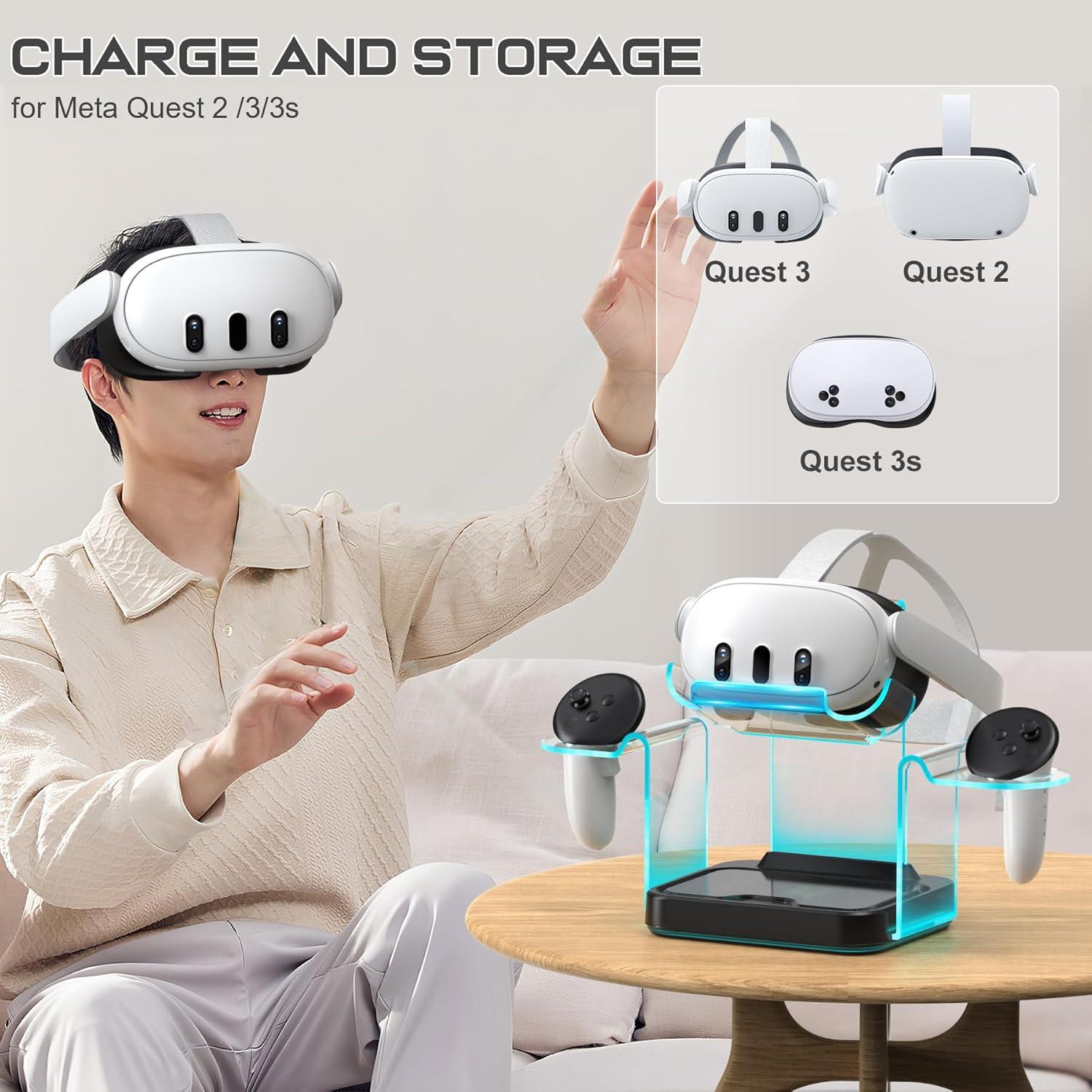 Base de Carga para Oculus Meta Quest 3/2 - 4 Baterías Recargables