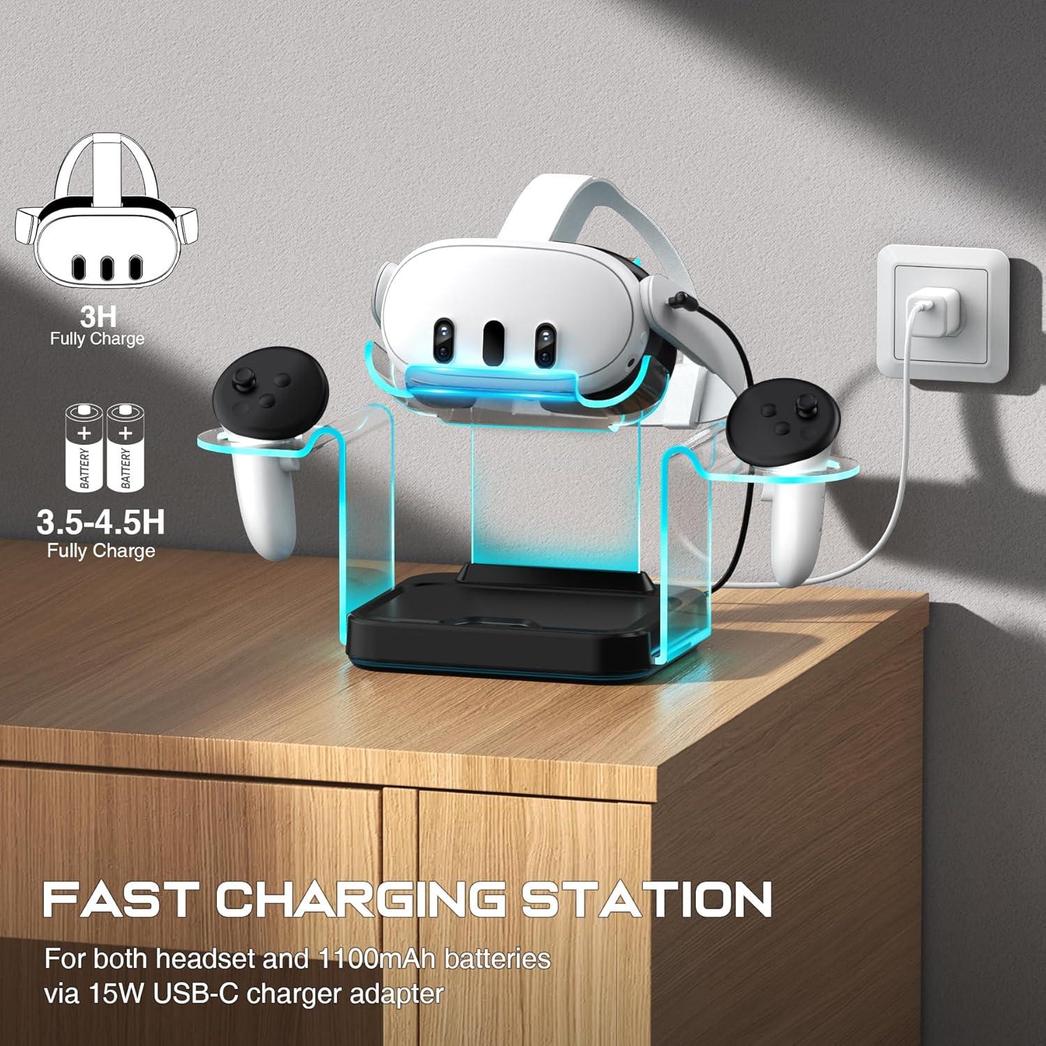 Base de Carga para Oculus Meta Quest 3/2 - 4 Baterías Recargables