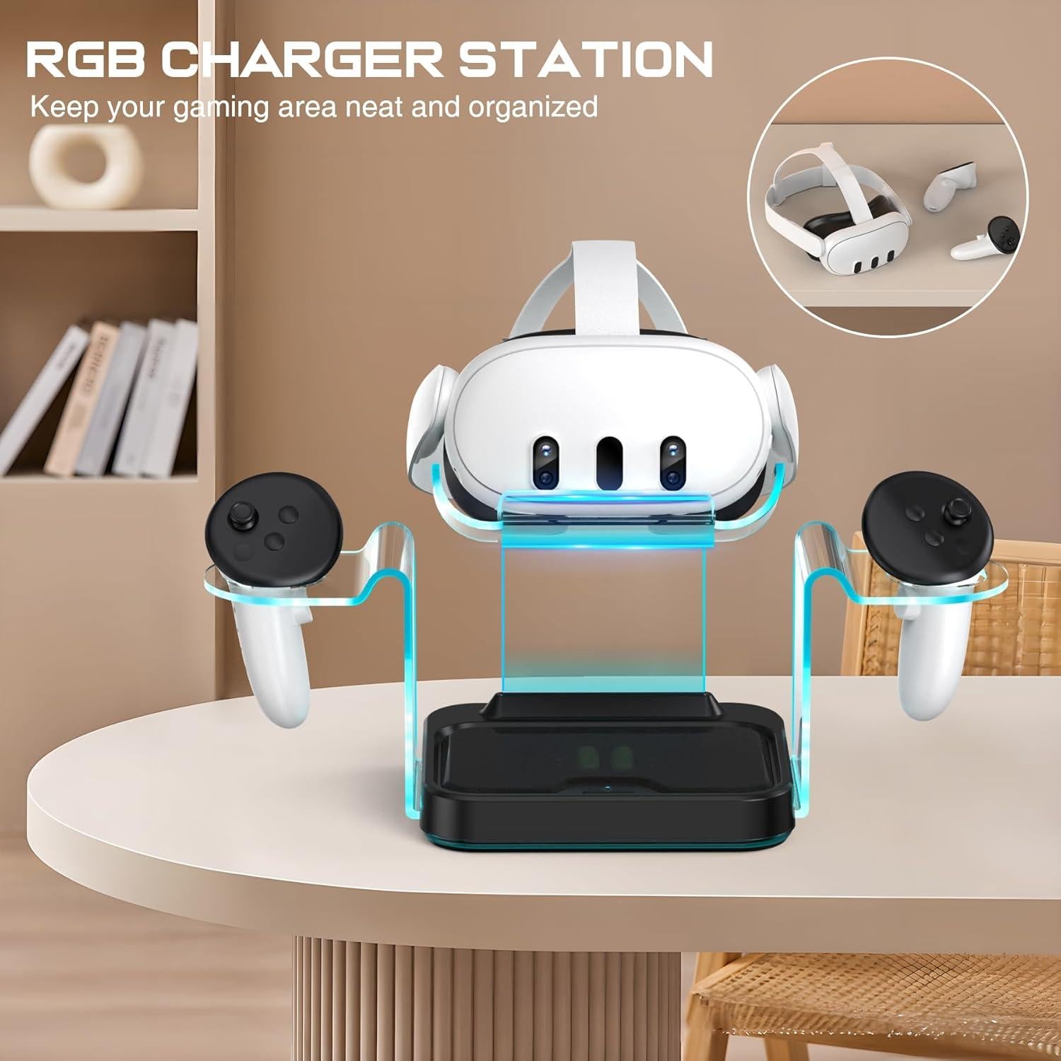 Base de Carga para Oculus Meta Quest 3/2 - 4 Baterías Recargables