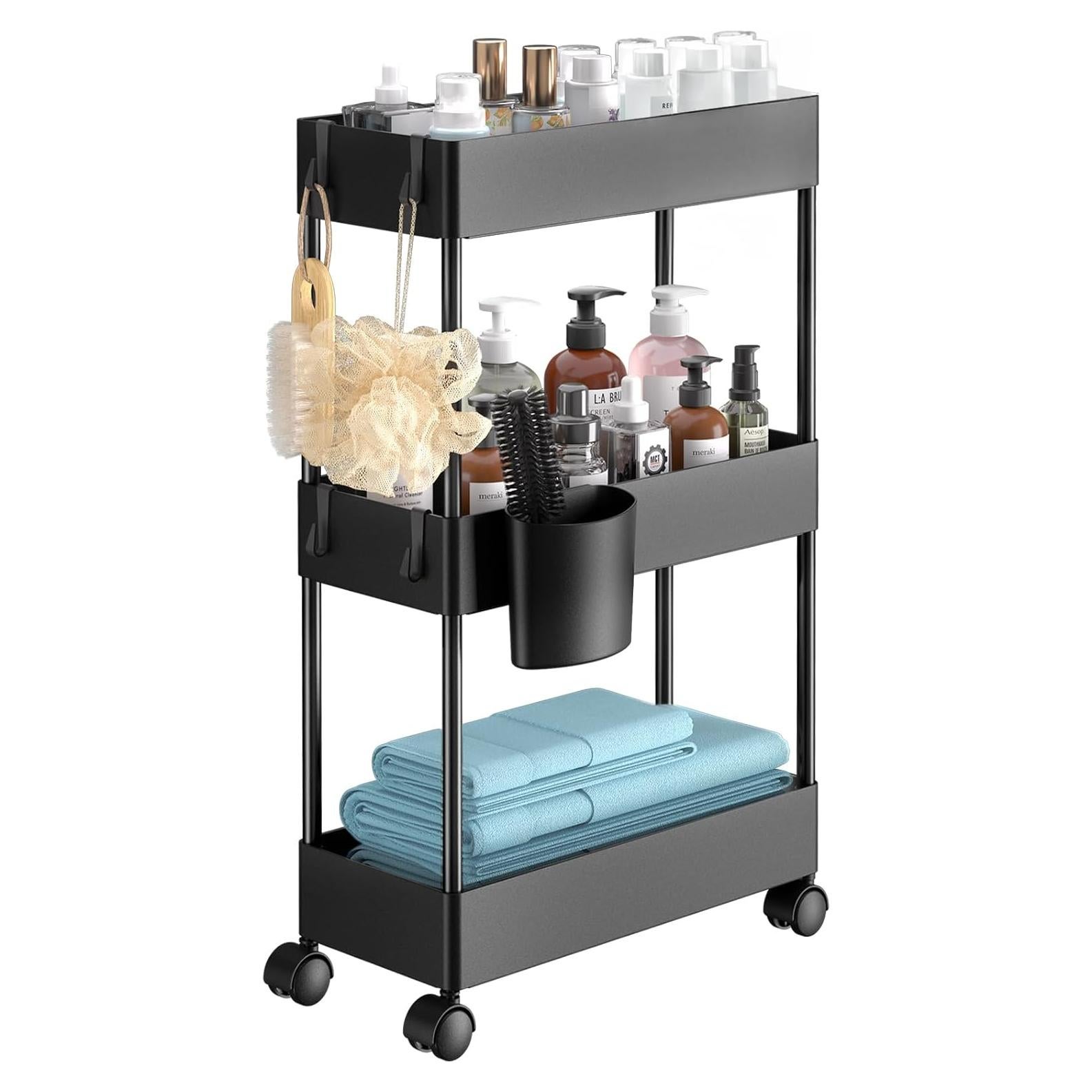 Carro de Almacenamiento Slim Pipishell 3 Niveles Negro