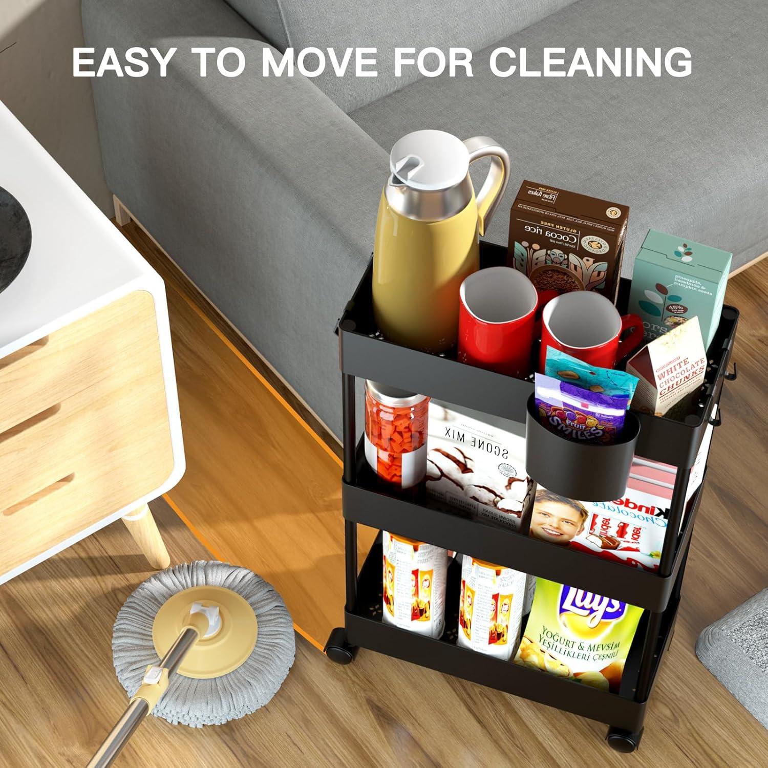 Carro de Almacenamiento Slim Pipishell 3 Niveles Negro