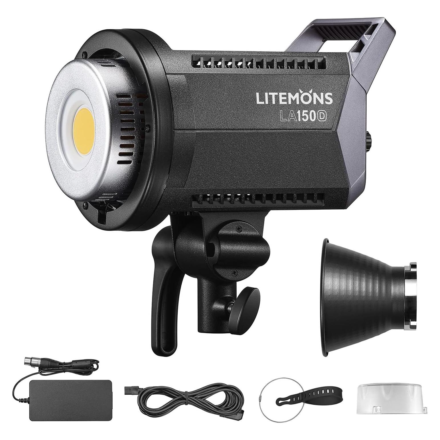 Godox LA150D LED Video Light, 190W 84800LUX@1M Daylight Studio, 5600K Bowens Mount LED Continuous Light, CRI 96+ 8 FX Effect 0-100% Dimming APP Control Photography Light