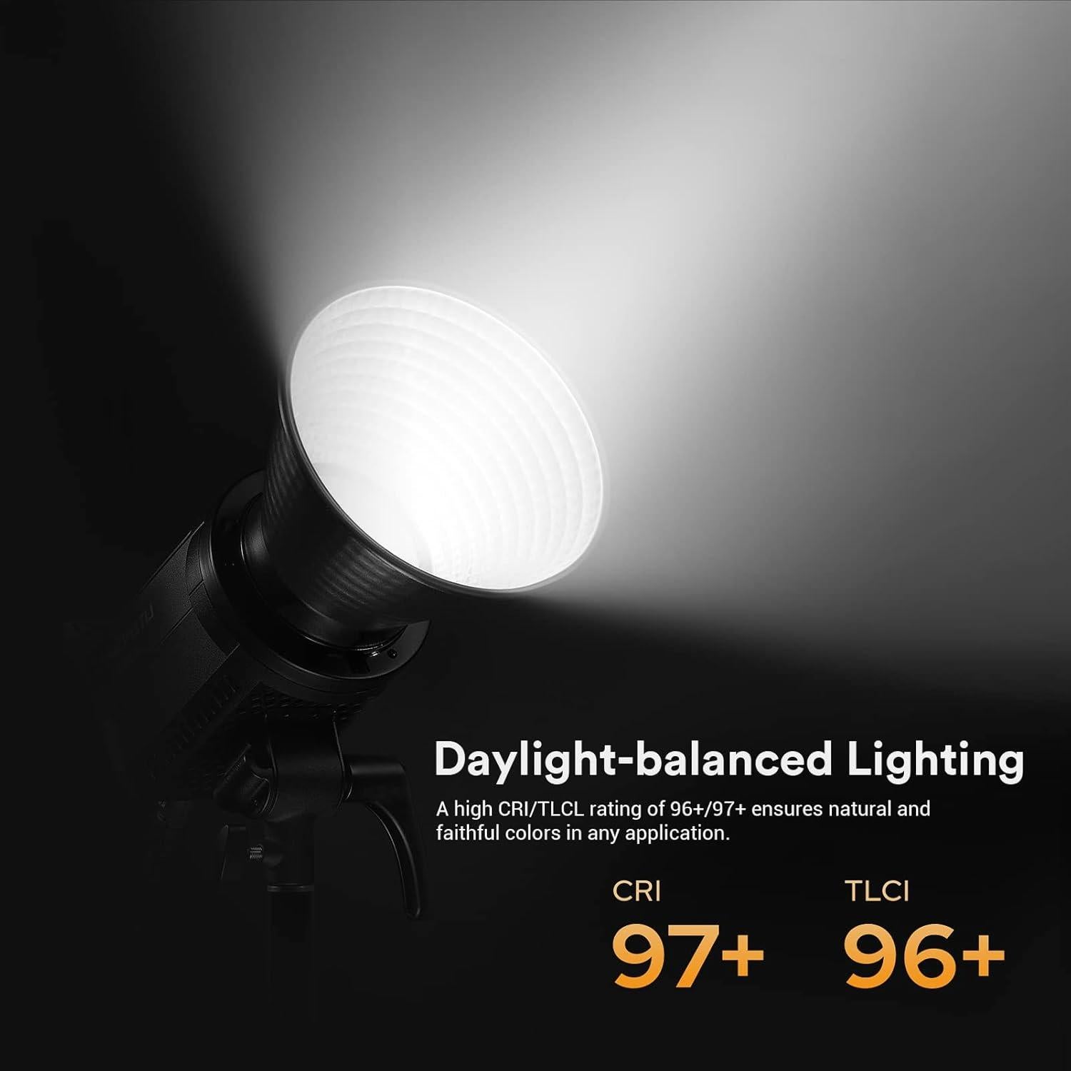 Godox LA150D LED Video Light, 190W 84800LUX@1M Daylight Studio, 5600K Bowens Mount LED Continuous Light, CRI 96+ 8 FX Effect 0-100% Dimming APP Control Photography Light
