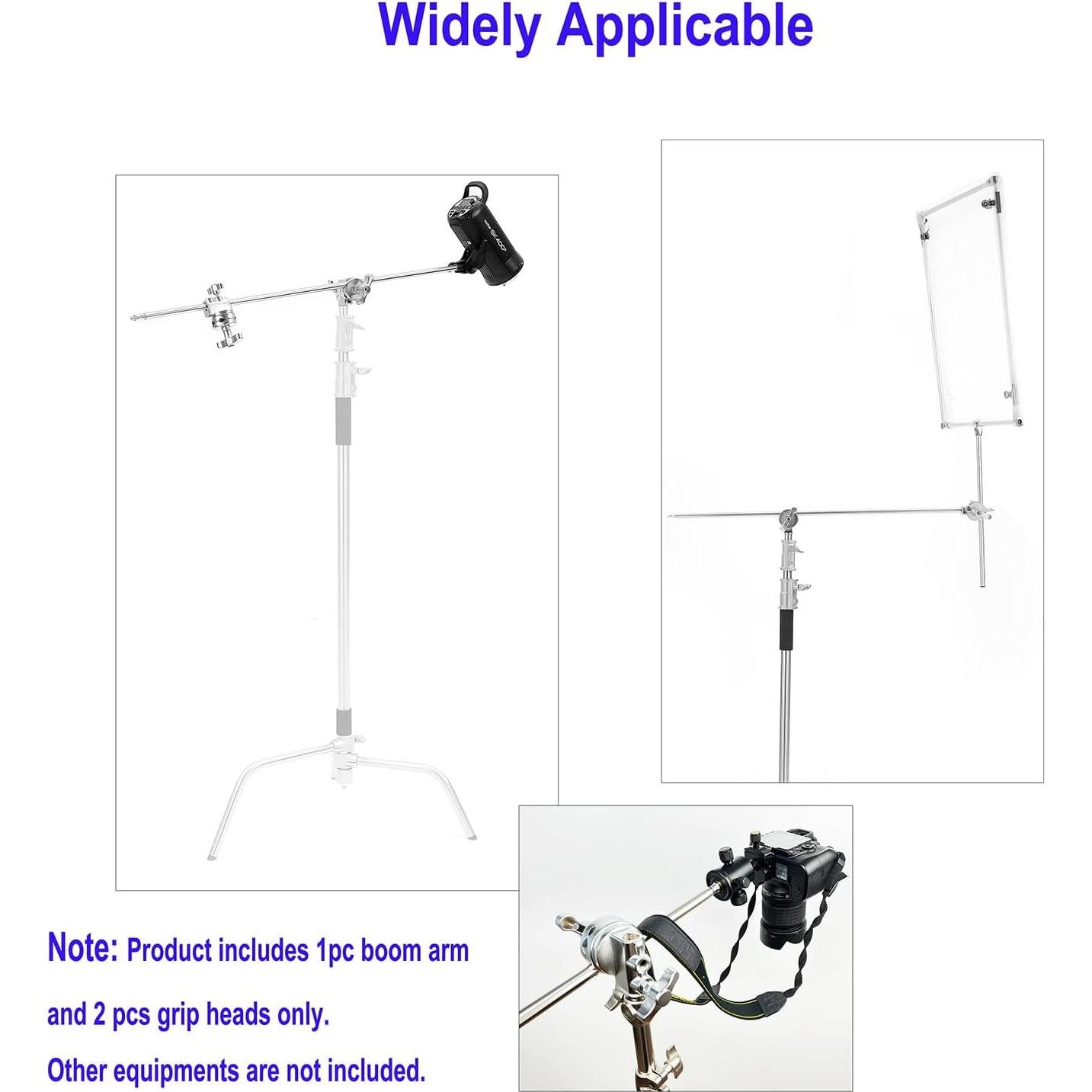 Brazo C Stand PHOCUS 106.68 cm con 2 cabezales de agarre