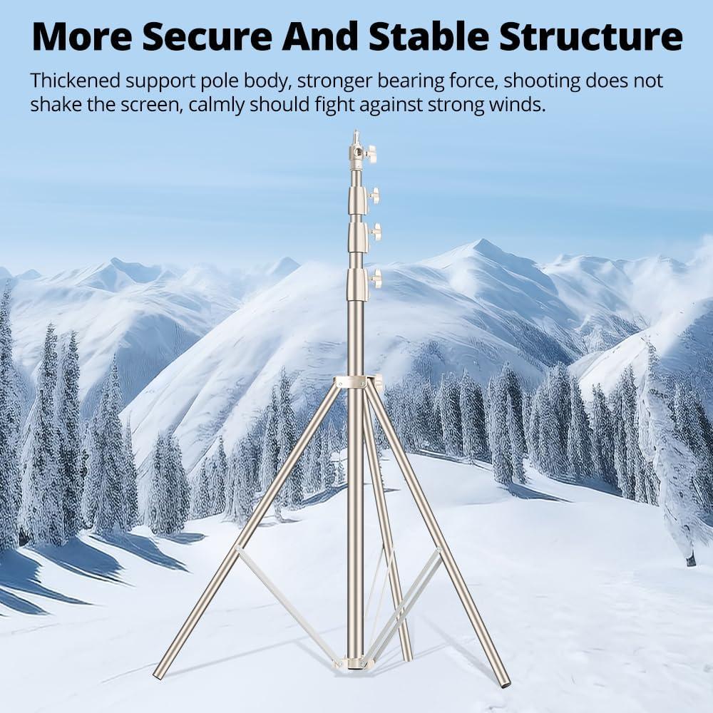 AMBITFUL 13ft/4m Photography Light Stand,Stainless Steel Spring Cushioned Heavy Duty Tripod Stand with 1/4" to 3/8" Universal Adapter Flash Stand for Parabolic Softbox, Strobe, Monolight