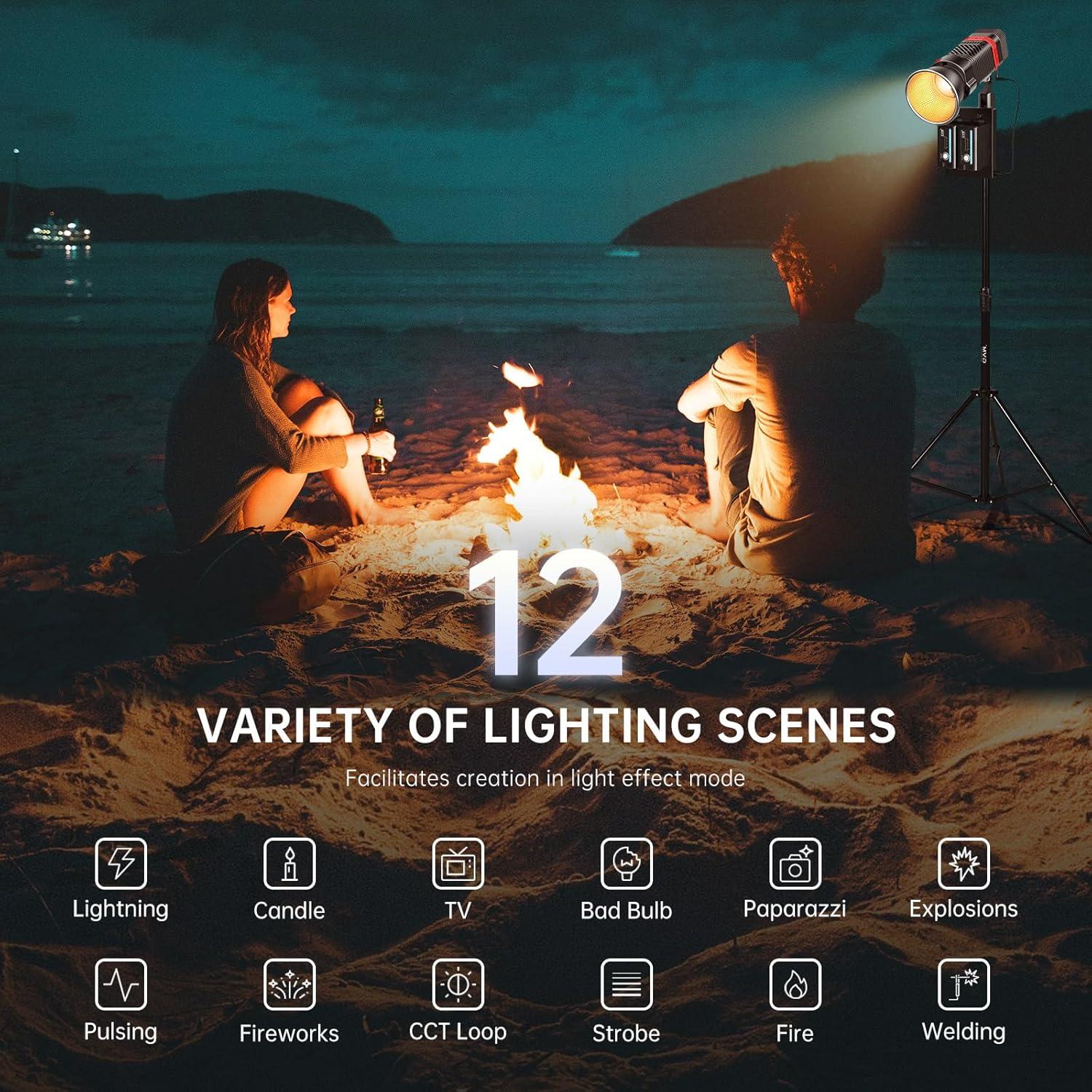 Luz de Video GVM 60W LED Portátil 2700-6800K con Baterías