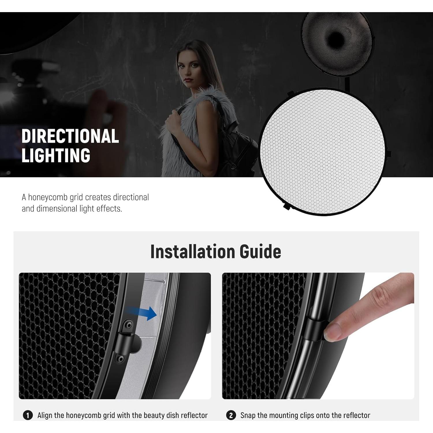 Reflector de Plato de Belleza NEEWER 30cm con Montura Bowens