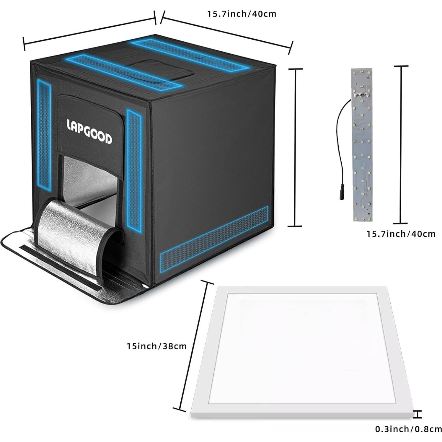 Estudio Fotográfico Portátil YouTin 40x40cm con 64 LED y 5 Fondos