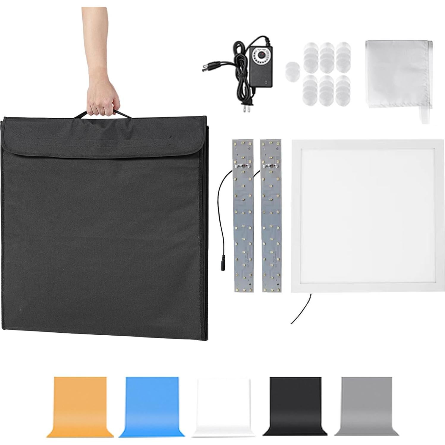 Estudio Fotográfico Portátil YouTin 40x40cm con 64 LED y 5 Fondos