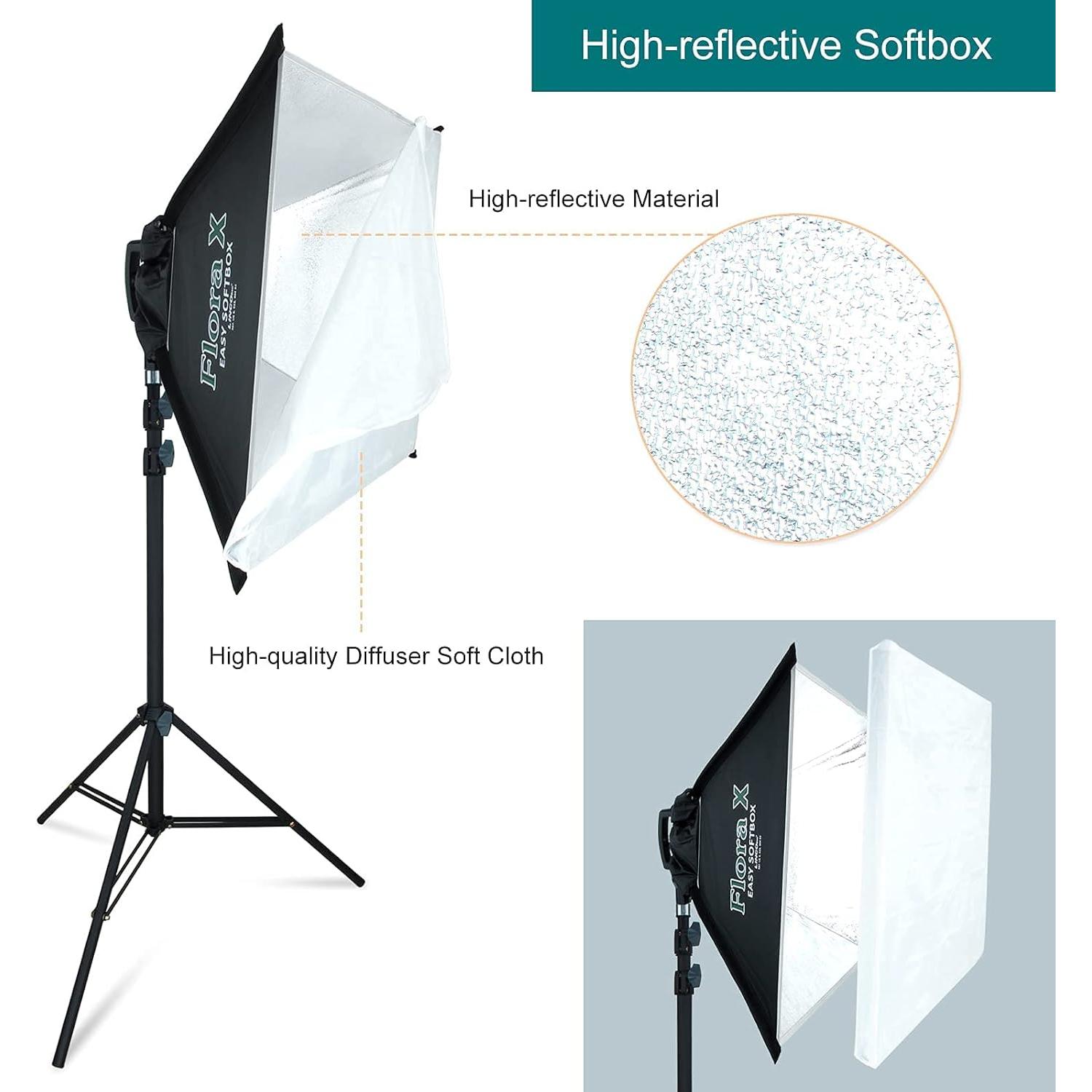 Kit de Iluminación para Fotografía LINCO 9600 Lúmenes con Softbox