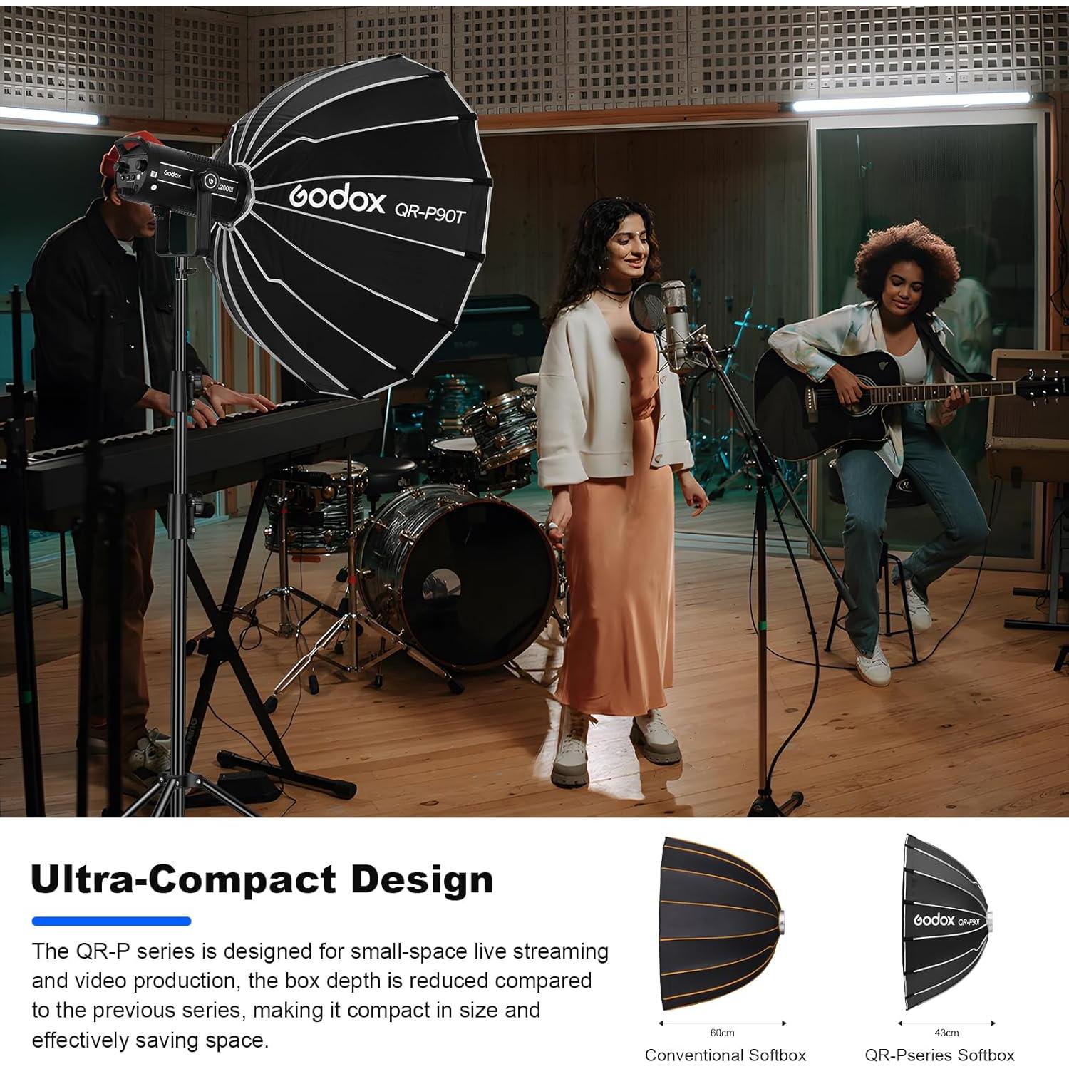 Godox Softbox 60cm Montura Bowens Compacto con Difusores