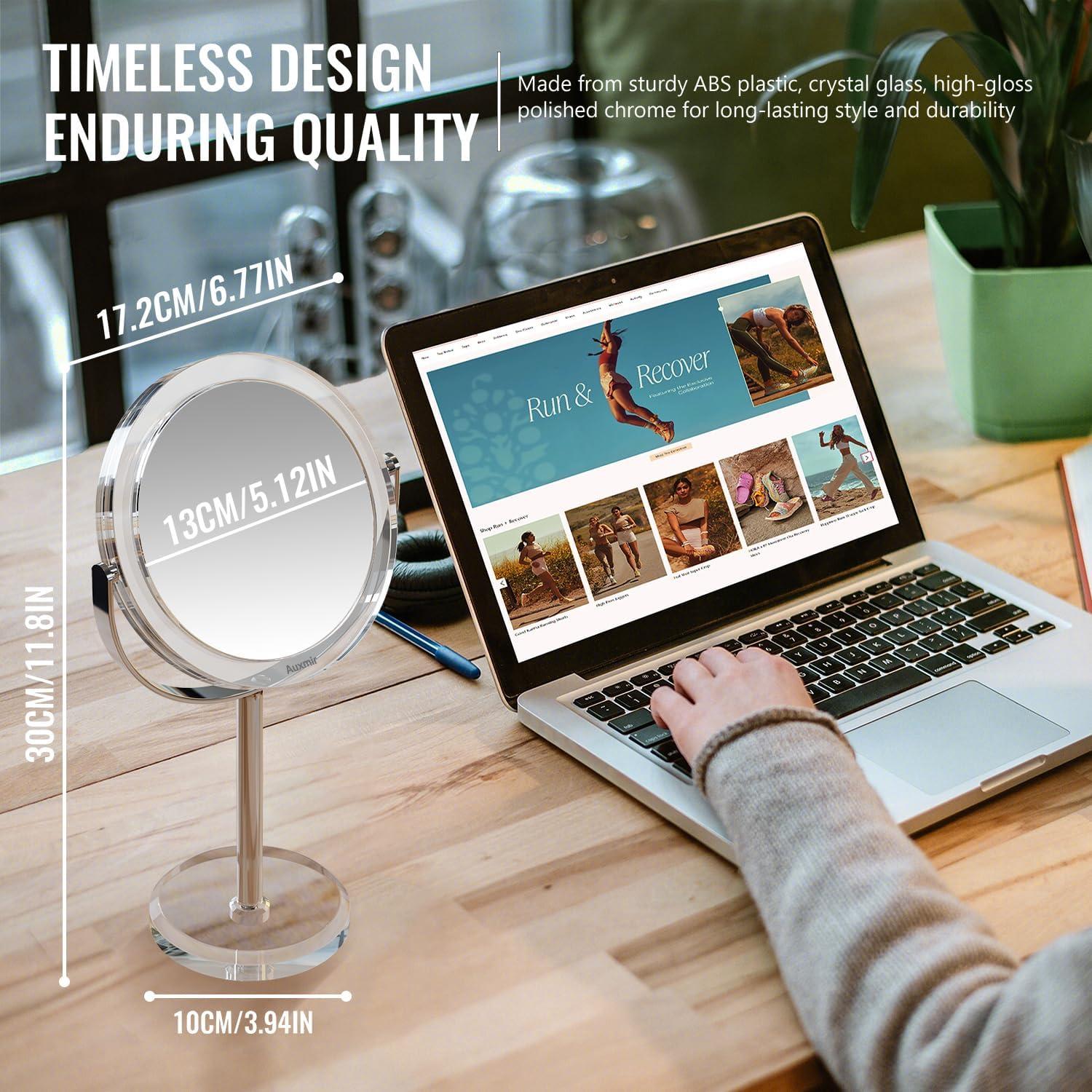 Espejo de Aumento 1X/30X Auxmir Redondo 30 cm para Maquillaje