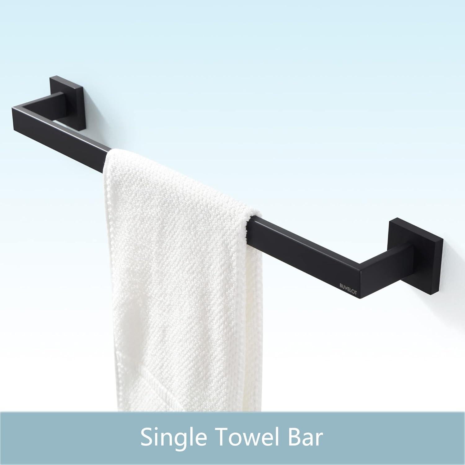 Barra de Toalla BUVELOT 60 cm Acero Inoxidable Negro Mate