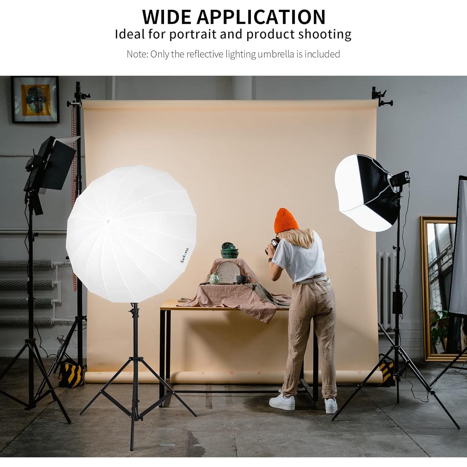 Paraguas Difusor Parabólico Selens 165 cm Blanco Suave