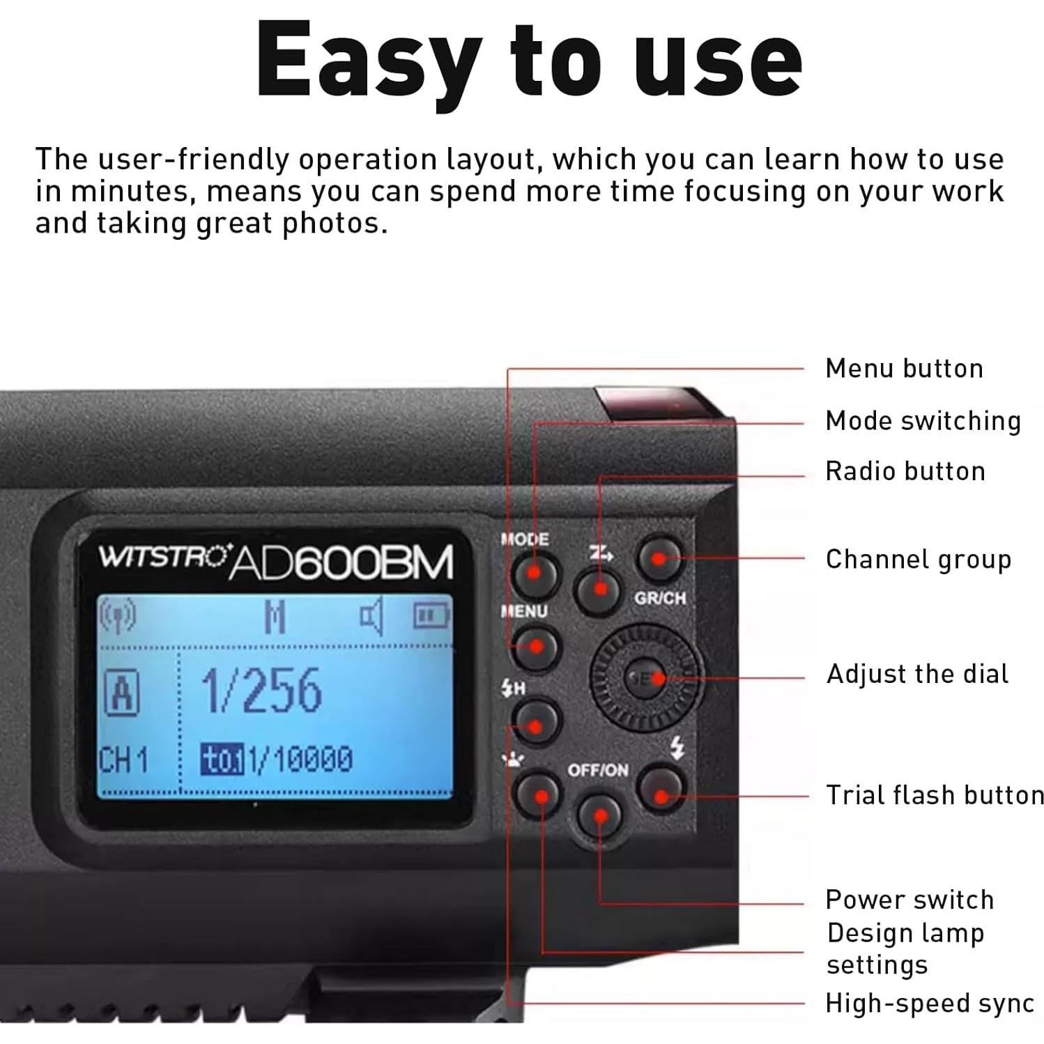 Godox AD600BM Kit de Luz de Estudio Flash 600Ws Inalámbrico