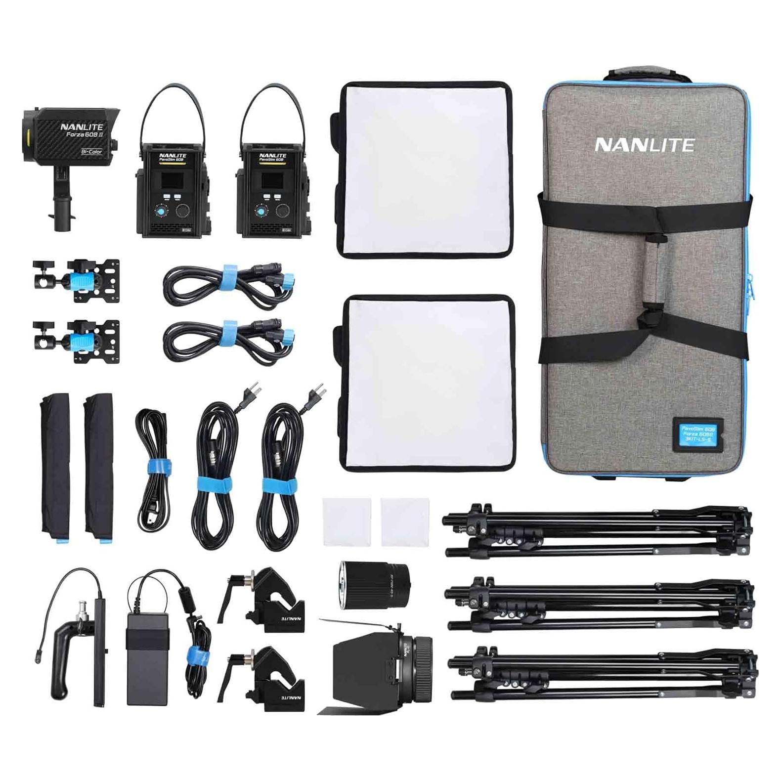 Kit de Iluminación LED Nanlite PavoSlim 60B y Forza 60B II