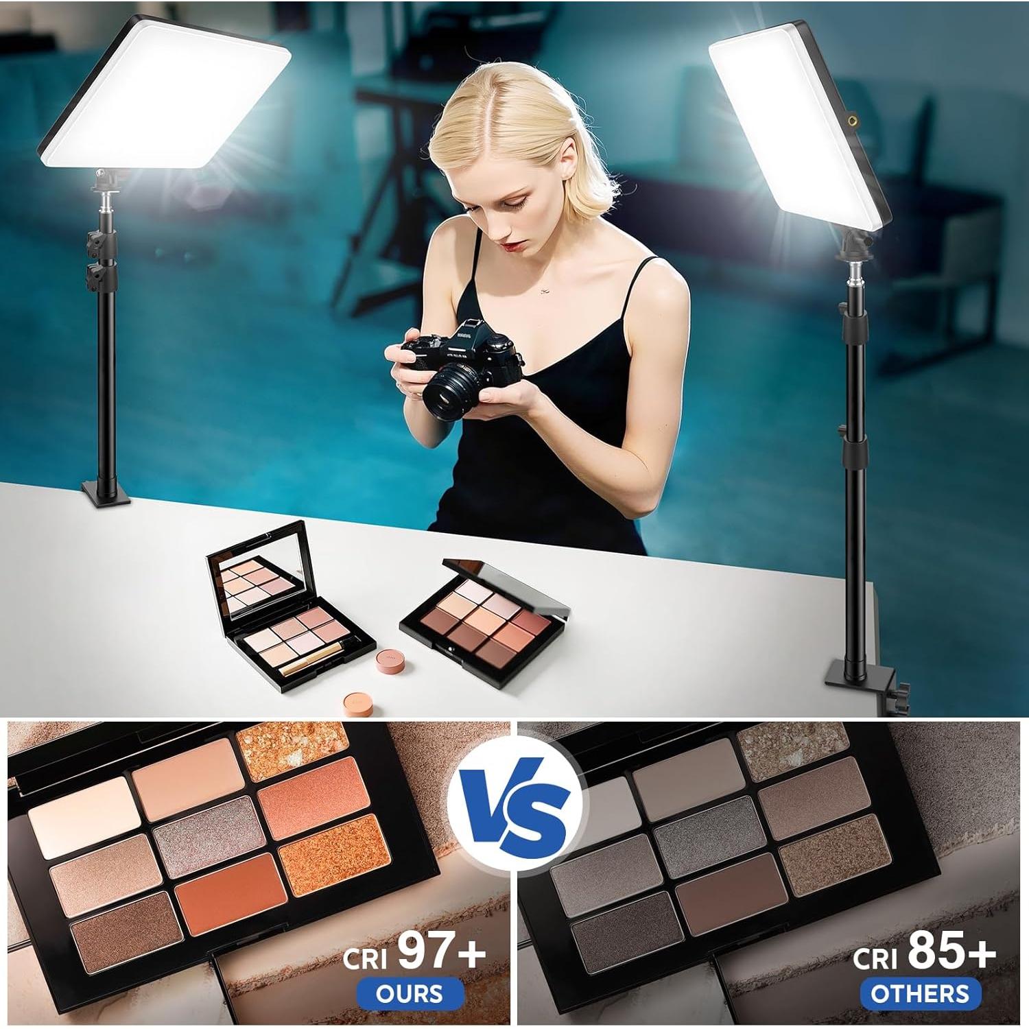 Paquete de 2 luces LED Unicucp con batería 8000mAh y soporte