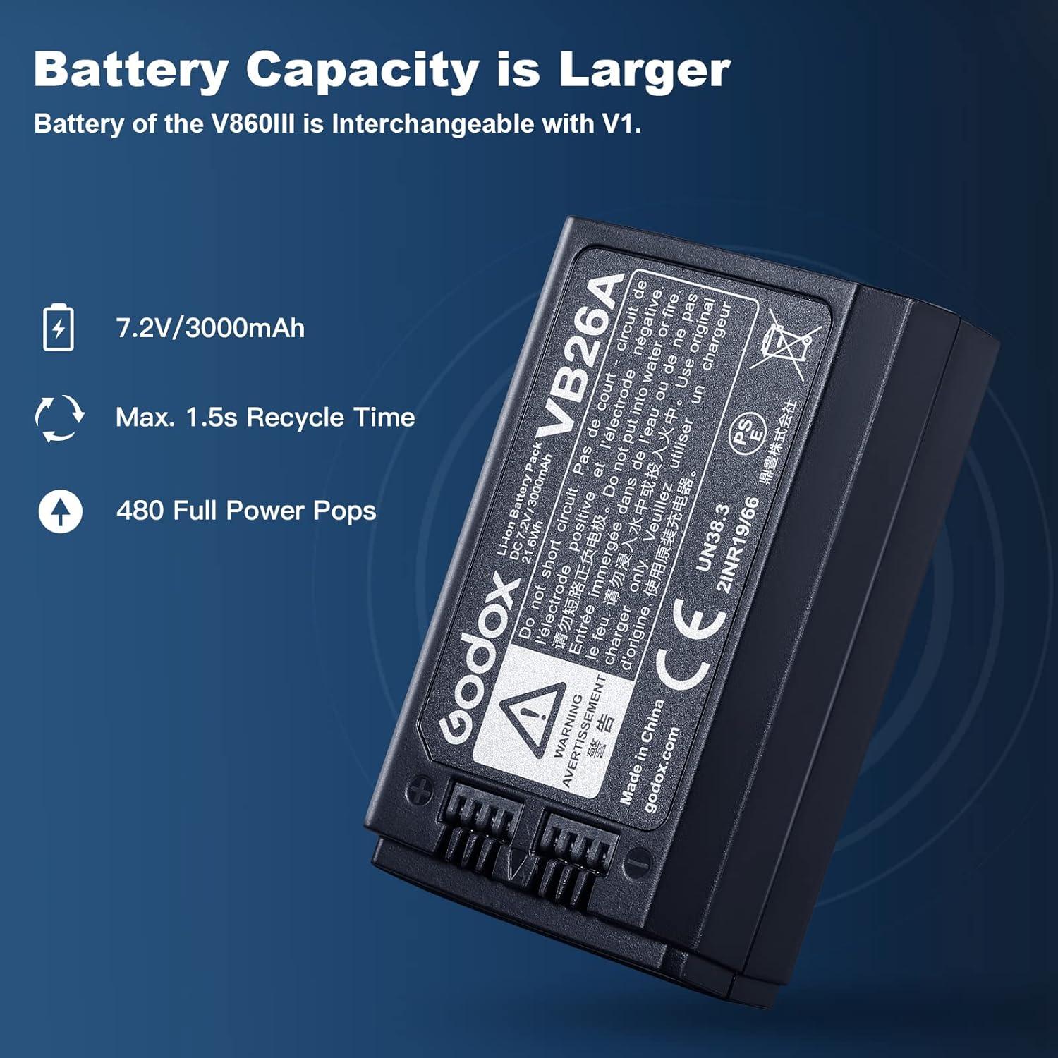 Flash Godox V860III-C TTL para Canon 76Ws Inalámbrico 2.4G