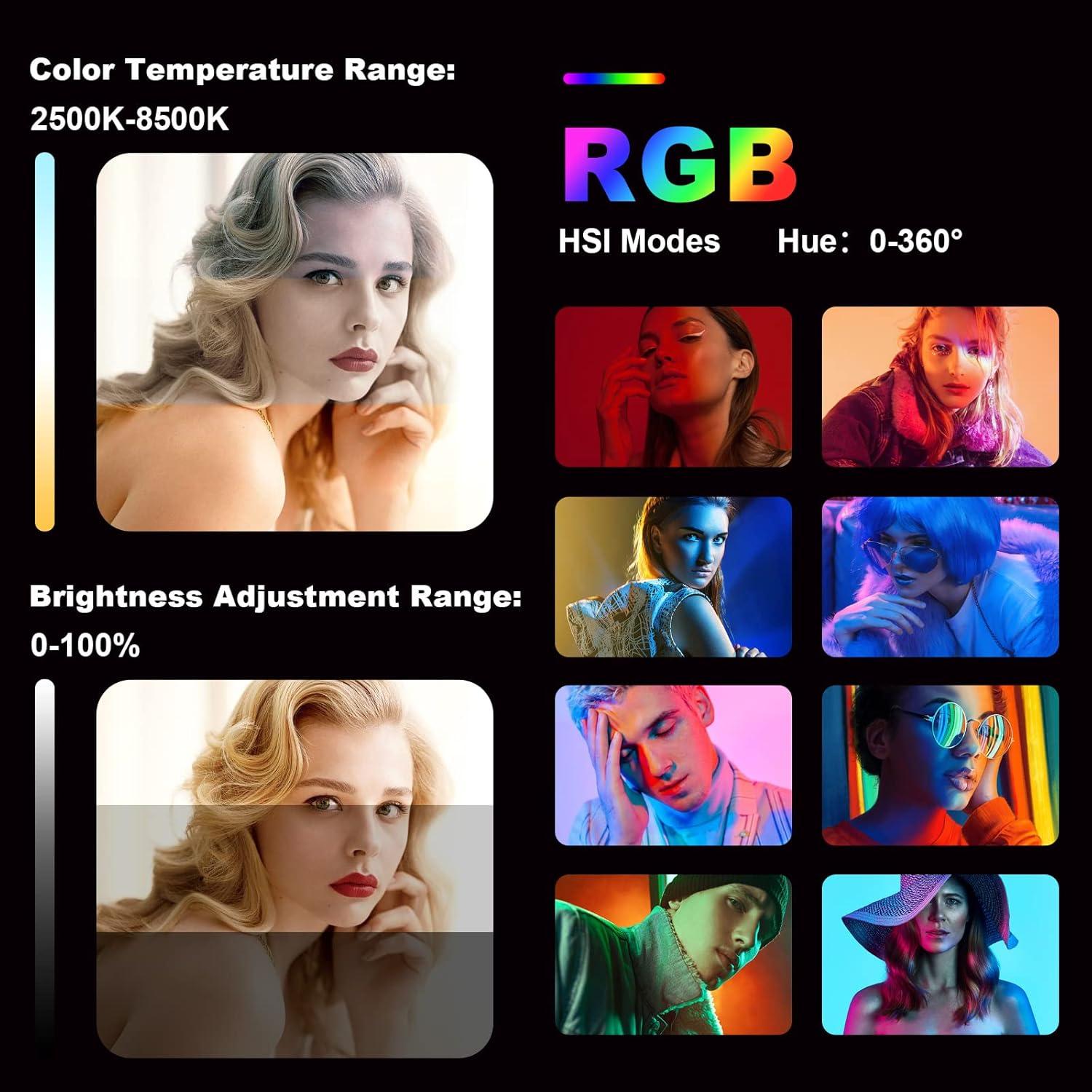 Kit de Iluminación Fotográfica RGB 50W GreatLPT con Control APP