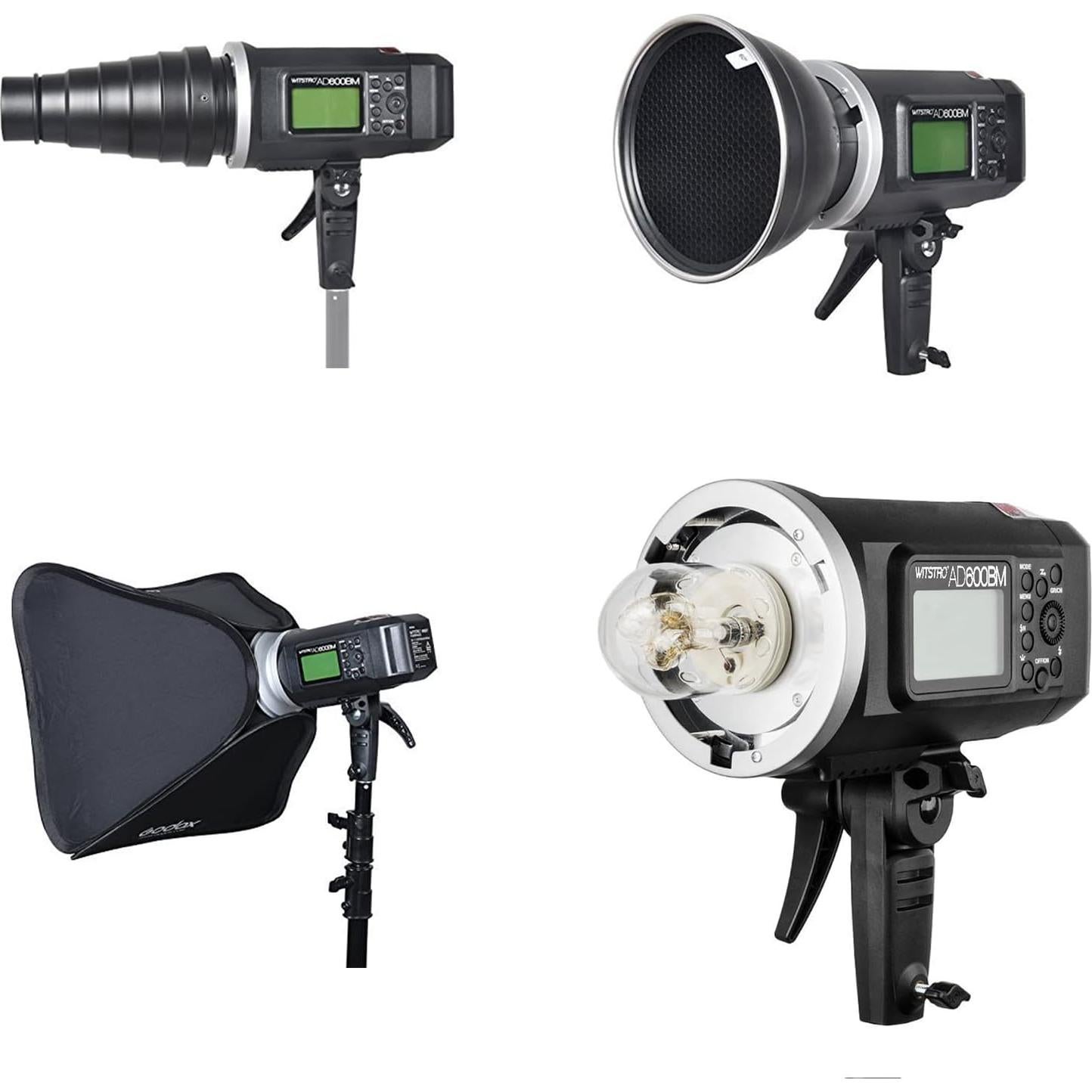 Godox AD600BM Witstro Manual All-in-One Outdoor Flash Kit with Xpro-N Wireless Trigger Transmitter for Nikon Camera, 32x32 Softbox, Standard Reflector and Snoot (AD600 Bowens Mount GN87 1/8000s HSS)