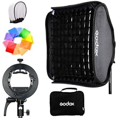 Softbox Godox 80x80cm con Rejilla y Soporte S2 para Speedlite