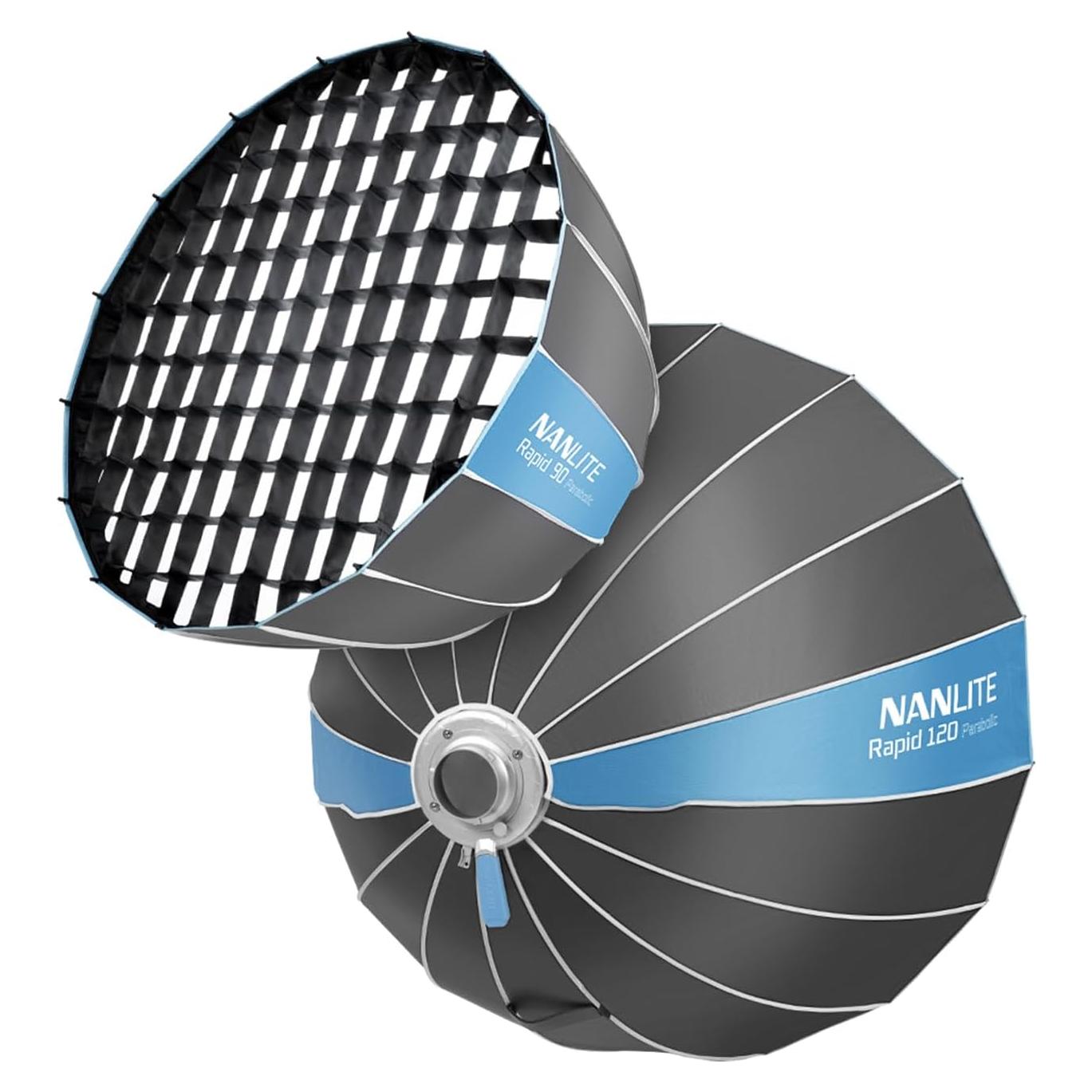 Nanlite SB-RP90 35.43 Inches / 90CM Deep Mouth Quick Release Softbox - Nanlite Patented Rapid Fast Locking Chuck, High Efficiency Soft Light, Adapted to Bowens Bayonet Fixtures