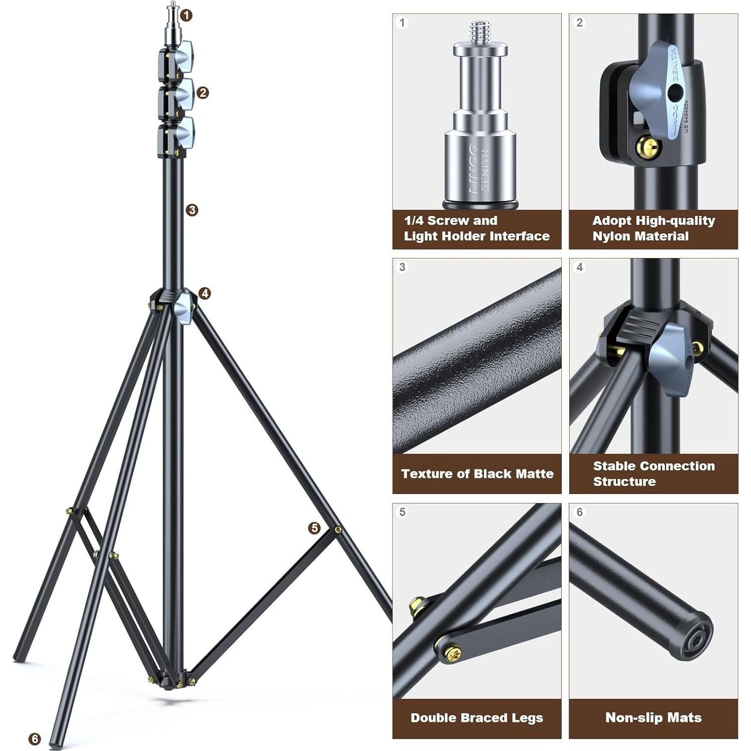 Soportes de Luz LINCO Zenith 2 Piezas 2.74 m Ajustables