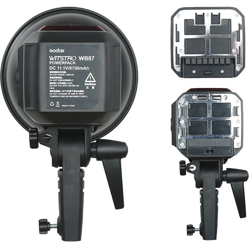 Godox AD600BM Bowens Mount 600Ws GN87 HSS Outdoor Flash Strobe Light with 2.4G Wireless X System, 8700mAh Battery to Provide 500 Full Power Flashes Recycle in 0.01-2.5 Second, W/Cleaning Cloth