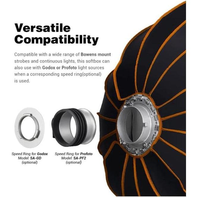 Softbox Parabólico Godox 90cm QR-P90 con Difusores