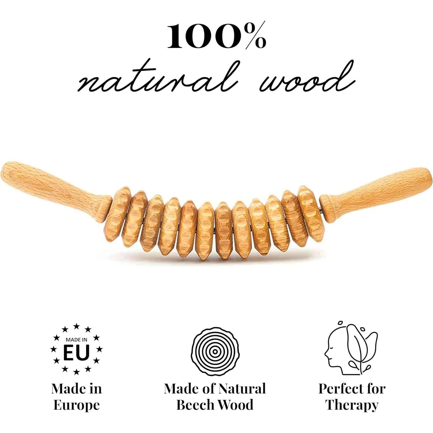 Rodillo de Masaje Tuuli de Madera para Cintura y Muslo