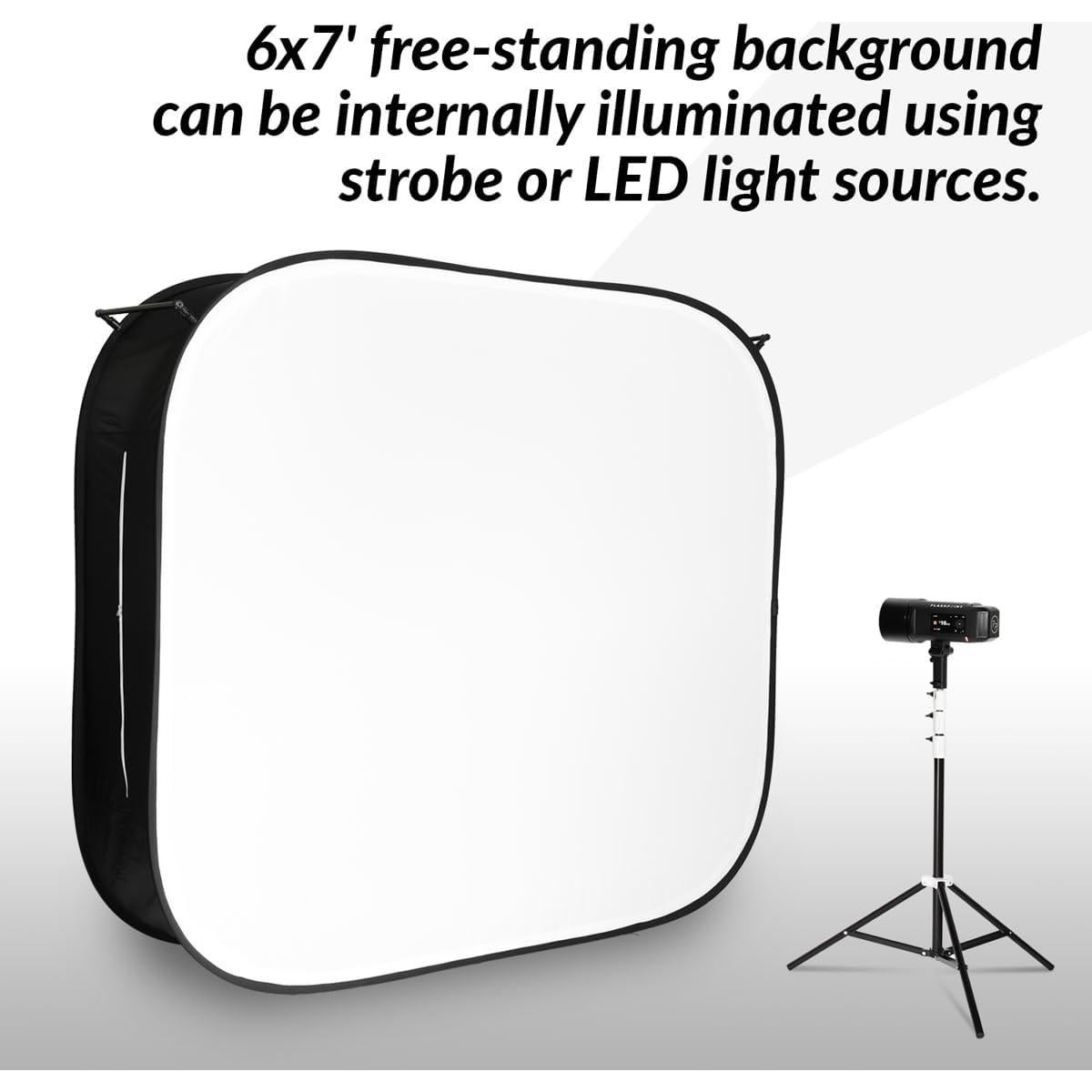 Fondo Iluminado HiGlow 6x7' Glow - Lienzo Blanco para Fotografía