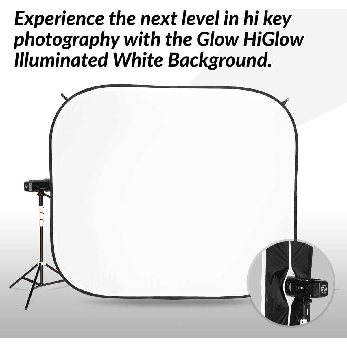 Fondo Iluminado HiGlow 6x7' Glow - Lienzo Blanco para Fotografía