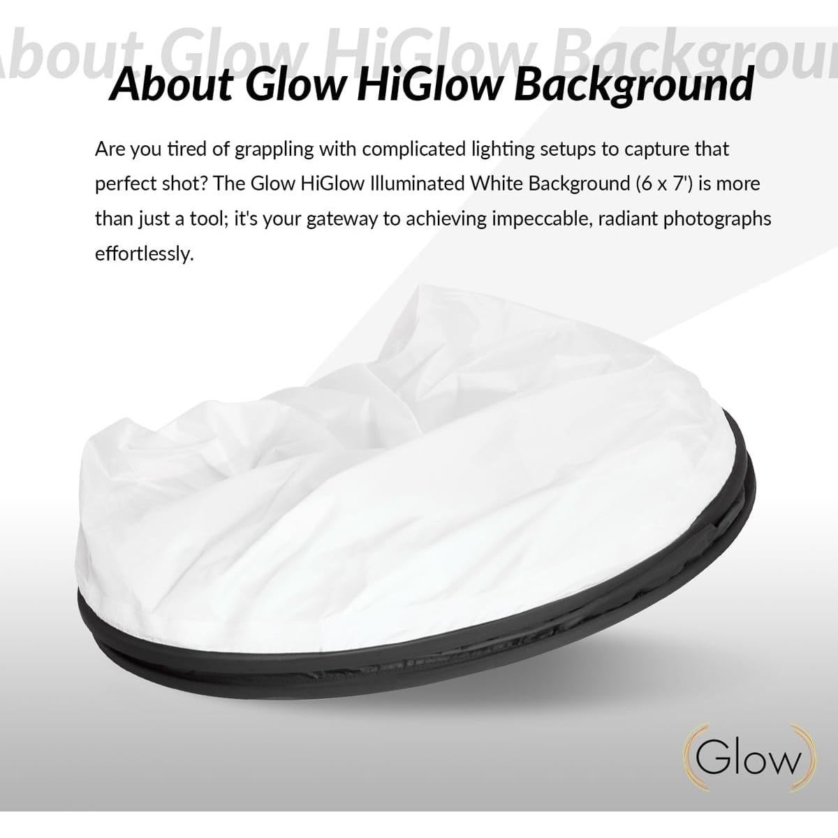 Fondo Iluminado HiGlow 6x7' Glow - Lienzo Blanco para Fotografía