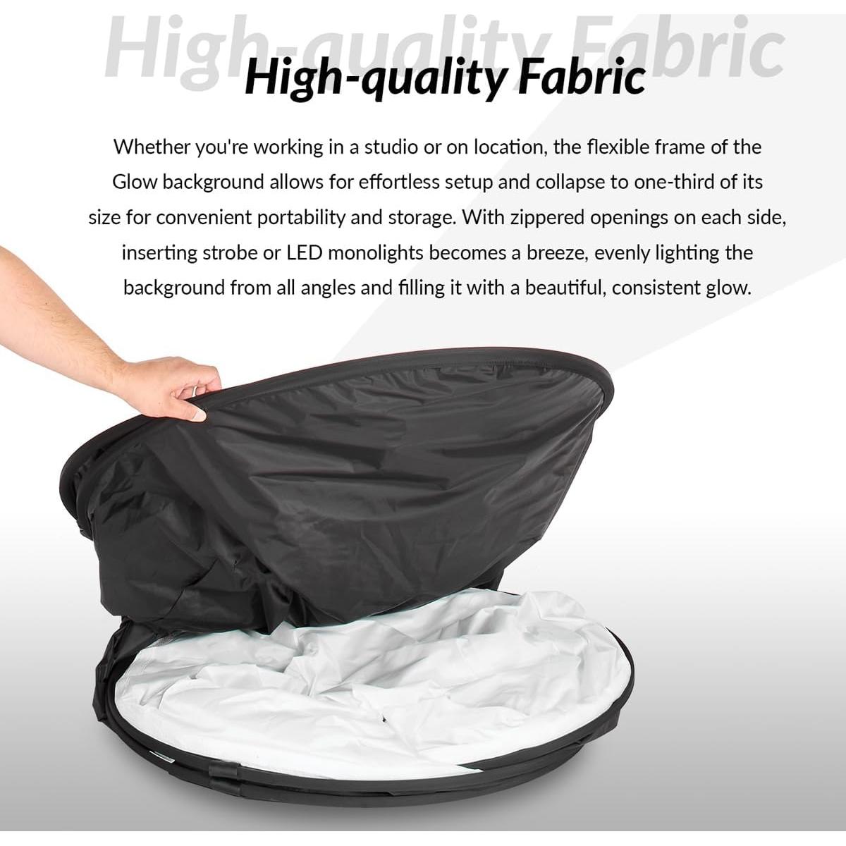 Fondo Iluminado HiGlow 6x7' Glow - Lienzo Blanco para Fotografía