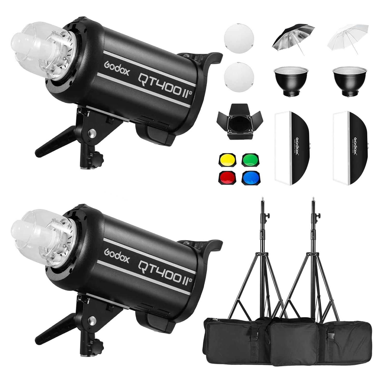 Kit de Monoluz Godox QT400IIM 800W con Accesorios para Estudio