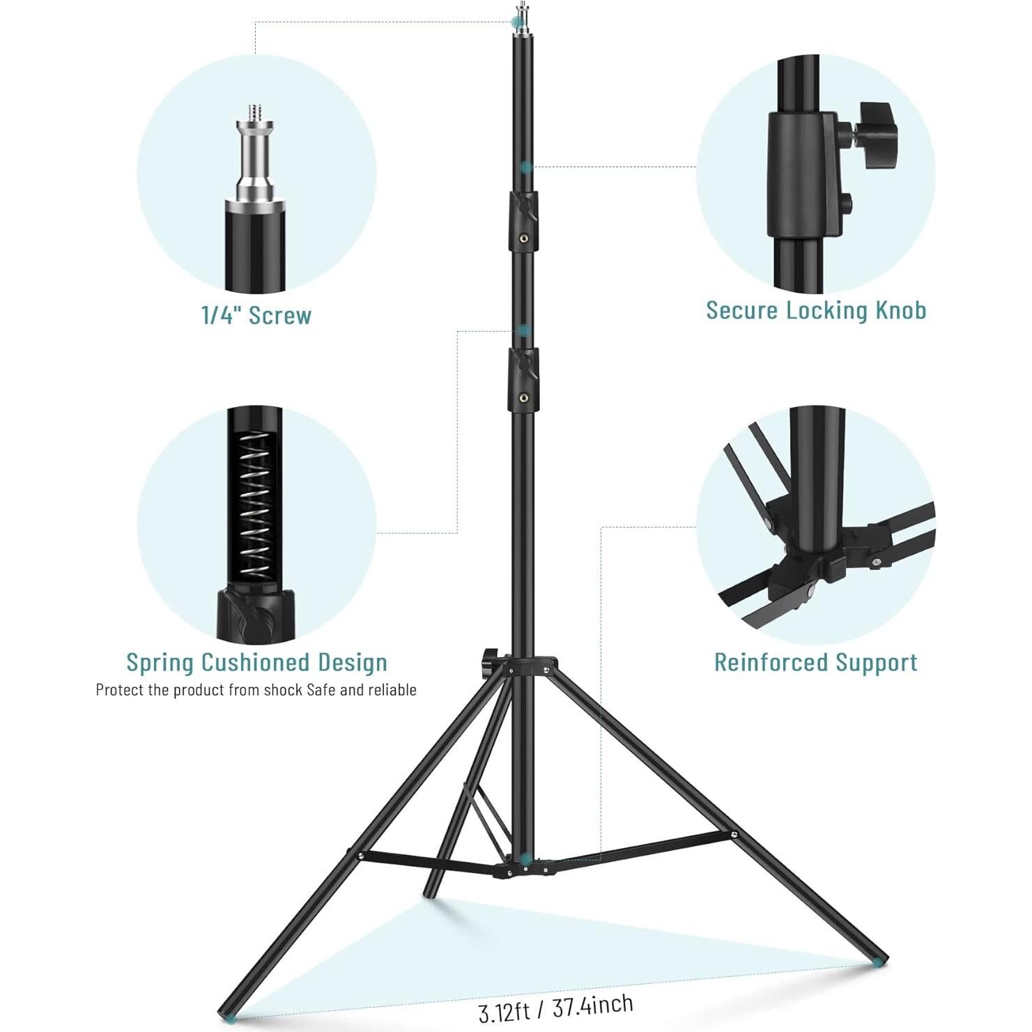 Paquete de 2 Soportes de Luz de Aluminio 2.8 m - Alta Resistencia