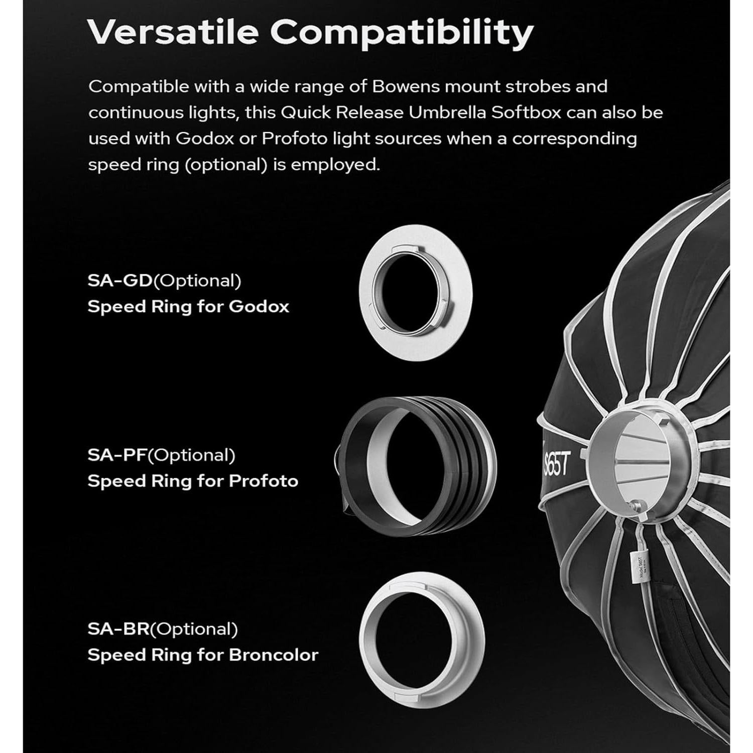 Godox S85T Softbox 85cm Liberación Rápida Montura Bowens