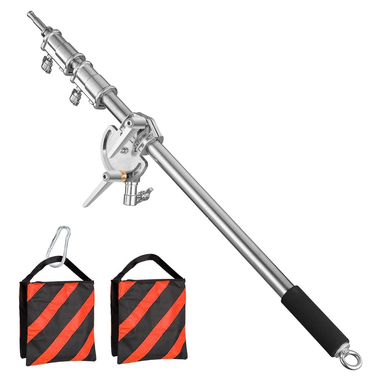 Pro Heavy Duty Extension Boom Arm Bar for Photography C Stand and Light Stand,Adjustable 42-97inch Crossbar Holding Arm with Sand Bag for Softbox,Strobe,Monolight,LED Video Light,Reflector ect.