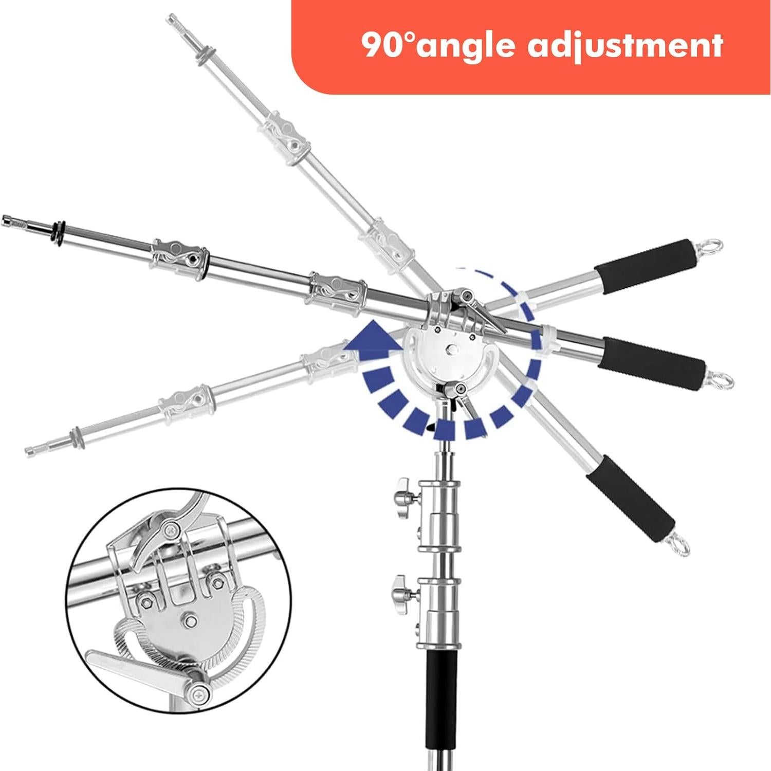 Pro Heavy Duty Extension Boom Arm Bar for Photography C Stand and Light Stand,Adjustable 42-97inch Crossbar Holding Arm with Sand Bag for Softbox,Strobe,Monolight,LED Video Light,Reflector ect.