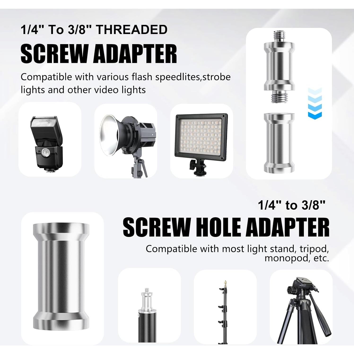 Soporte de Flash EMART Tipo H con Adaptadores 1/4" a 3/8"