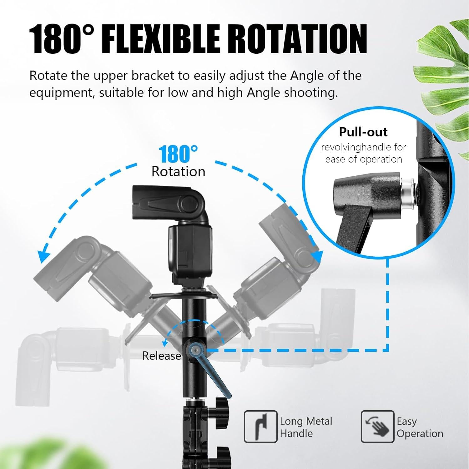 Soporte de Flash EMART Tipo H con Adaptadores 1/4" a 3/8"
