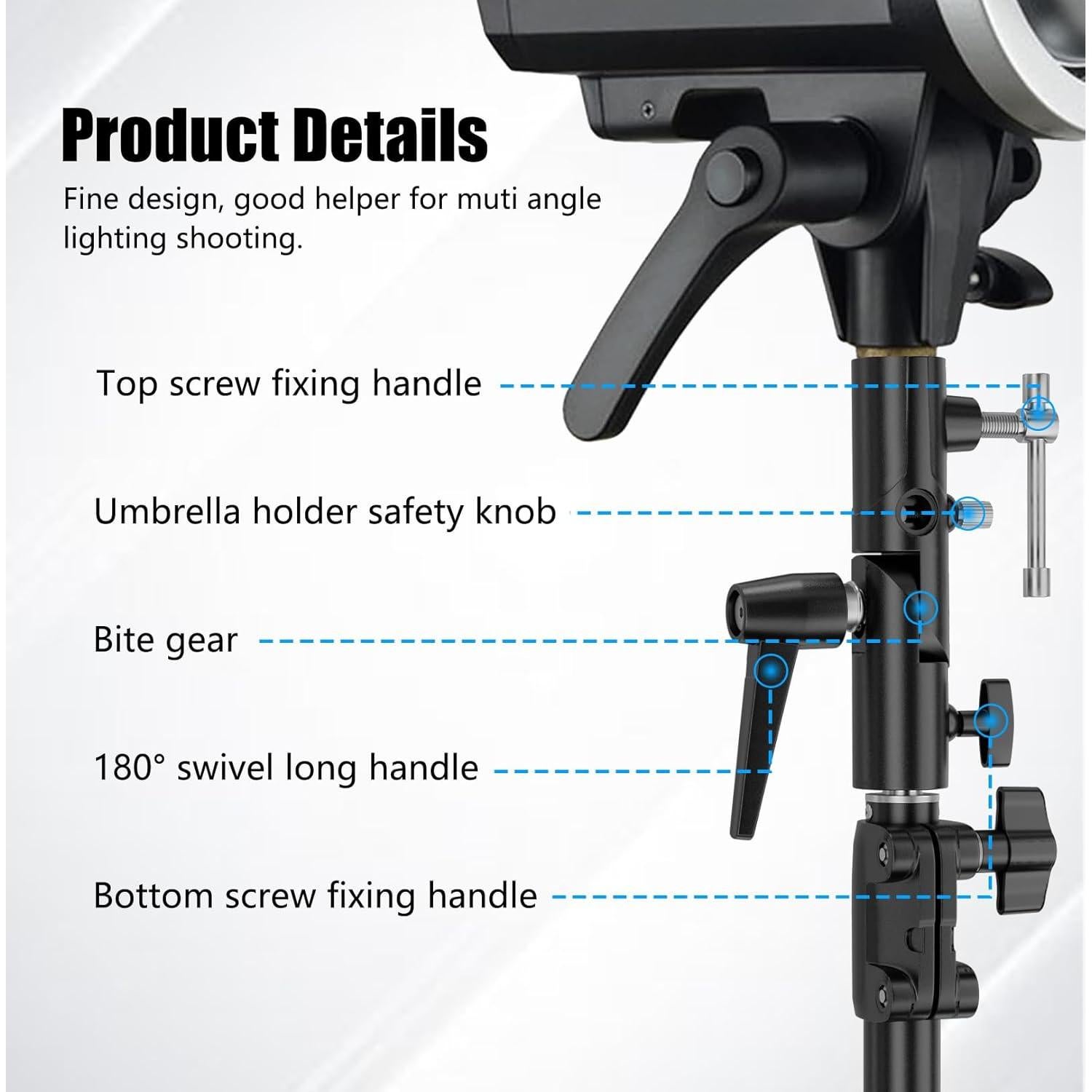 Soporte de Flash EMART Tipo H con Adaptadores 1/4" a 3/8"