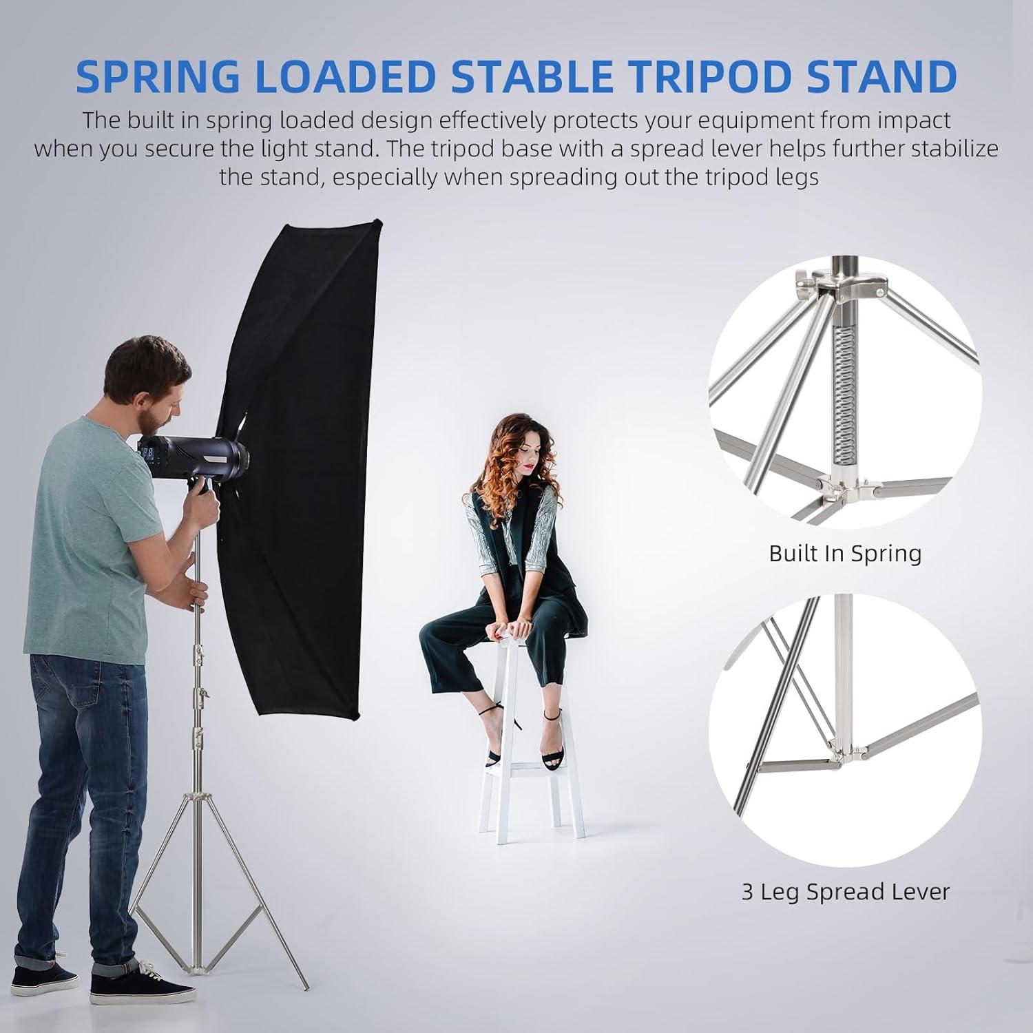 Soporte de Luz de Fotografía Gltire 4m Acero Inoxidable Ajustable