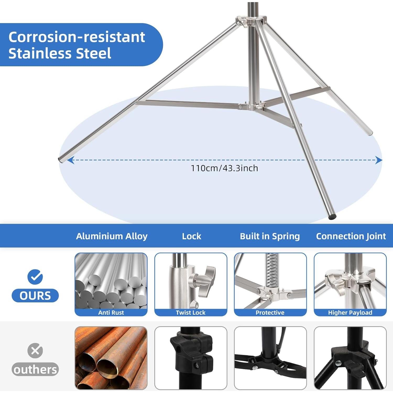 Soporte de Luz de Fotografía Gltire 4m Acero Inoxidable Ajustable