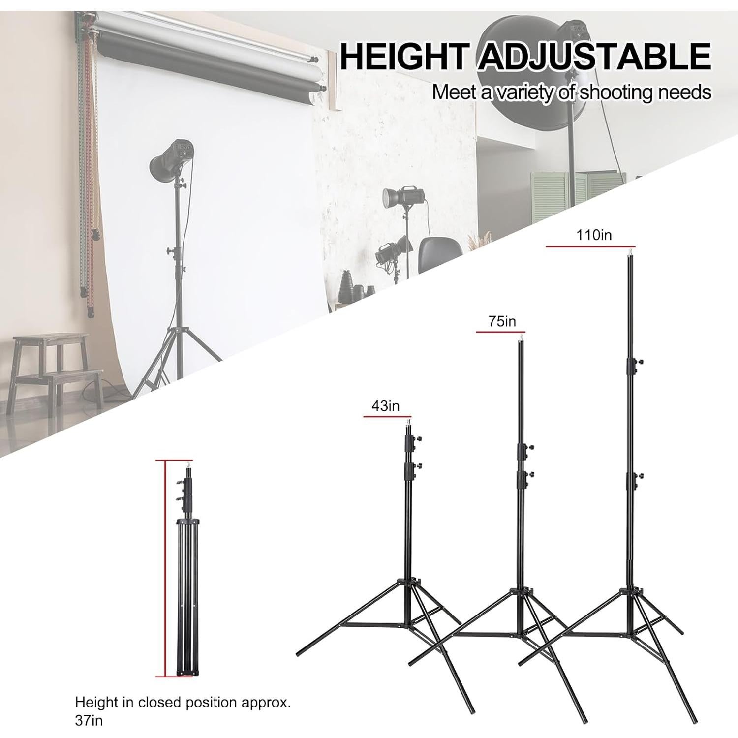 Soporte de Luz BEIYANG 9.2FT Ajustable para Fotografía