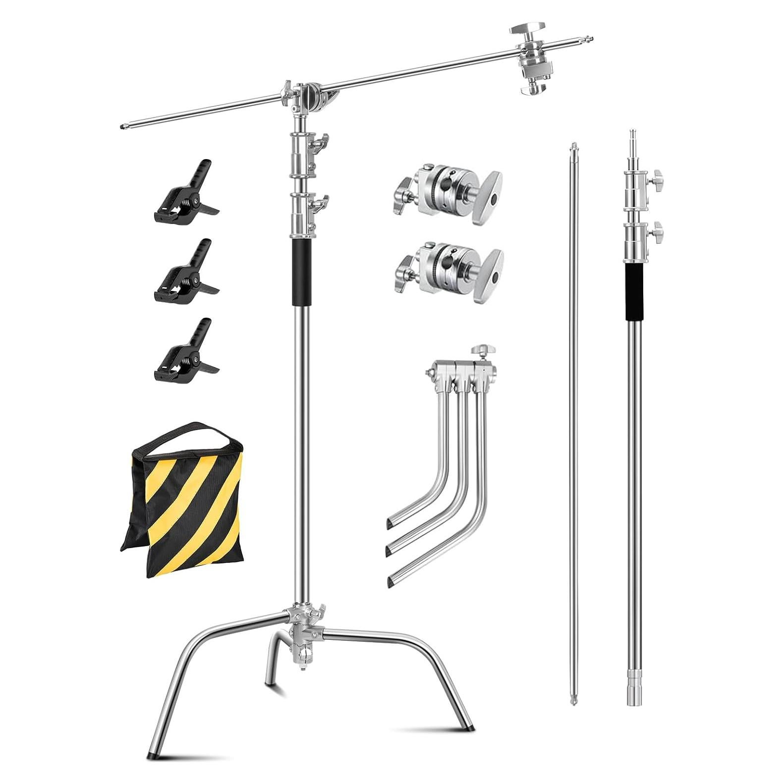 C-Stand Fotografía SAVWAY 320CM Acero Inoxidable Brazo Extensible