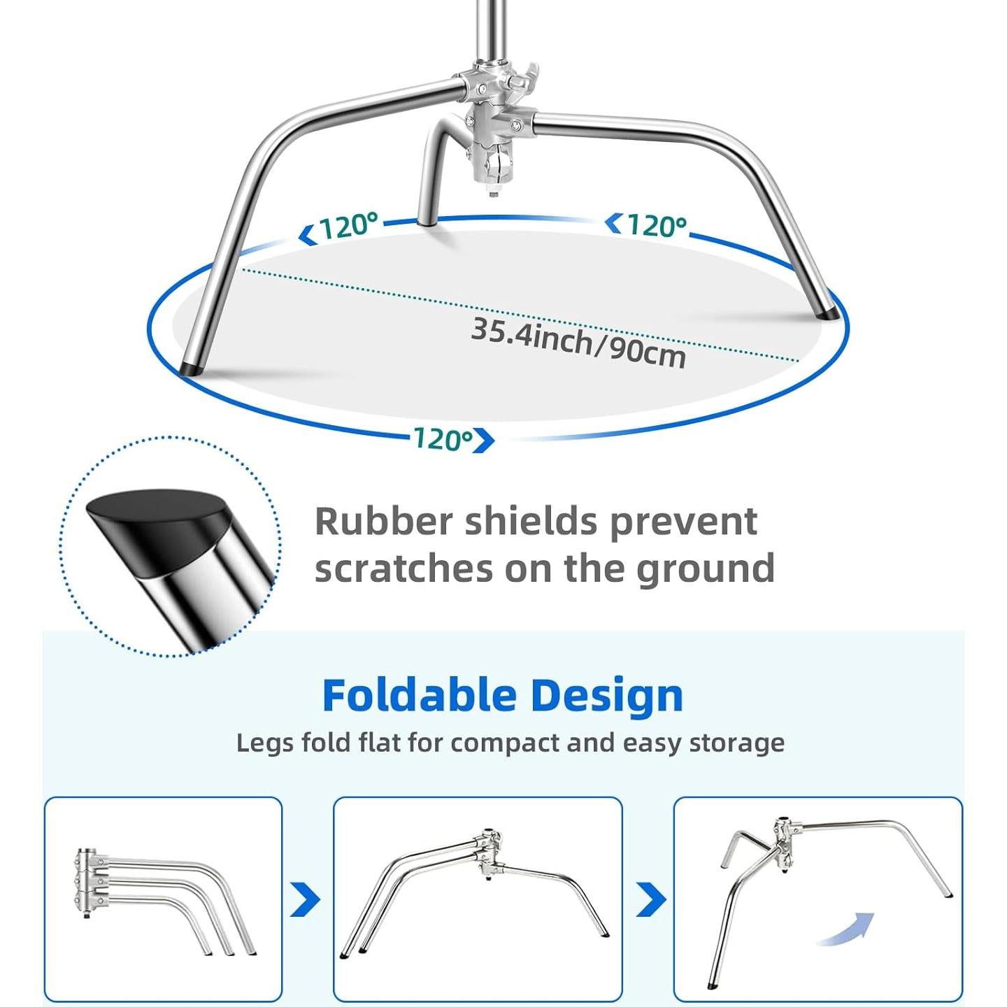 C-Stand Fotografía SAVWAY 320CM Acero Inoxidable Brazo Extensible